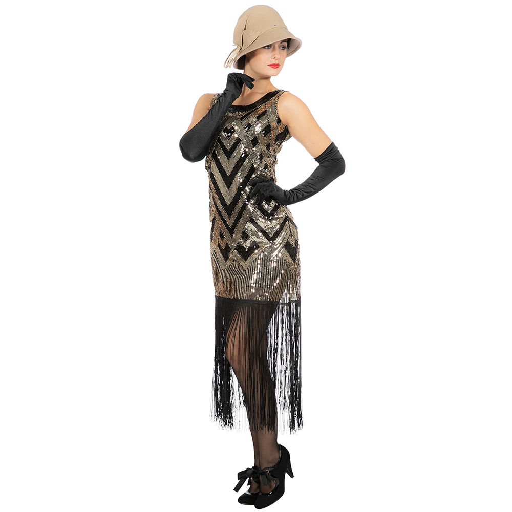 Damen-Kostm Kleid Charleston Glanz, Gr. S-M