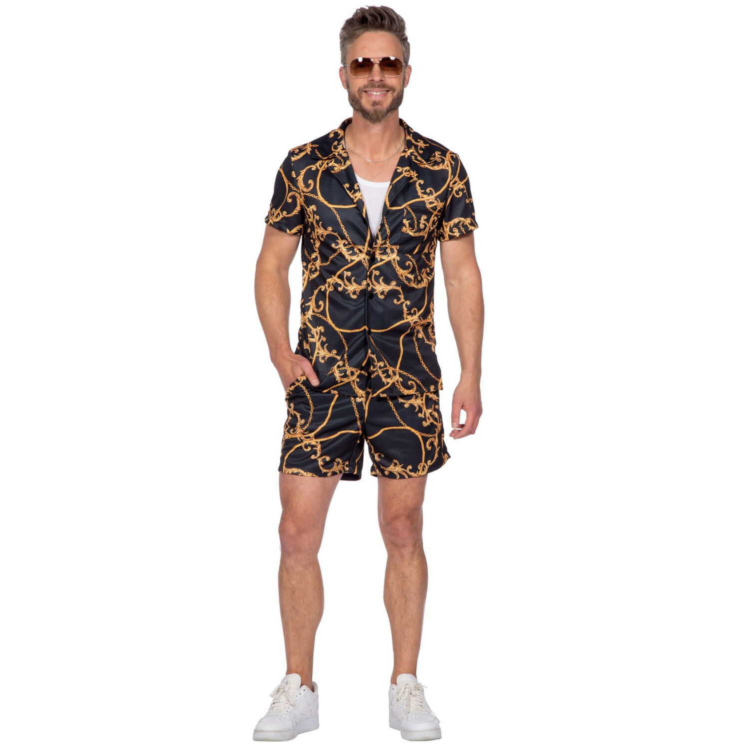 NEU Herren-Kostm Festival-Set schwarz-gold, Gr. S