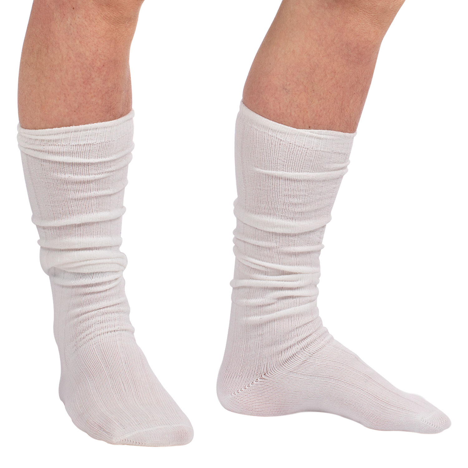 Socken lang, weiß, Größe 42-47