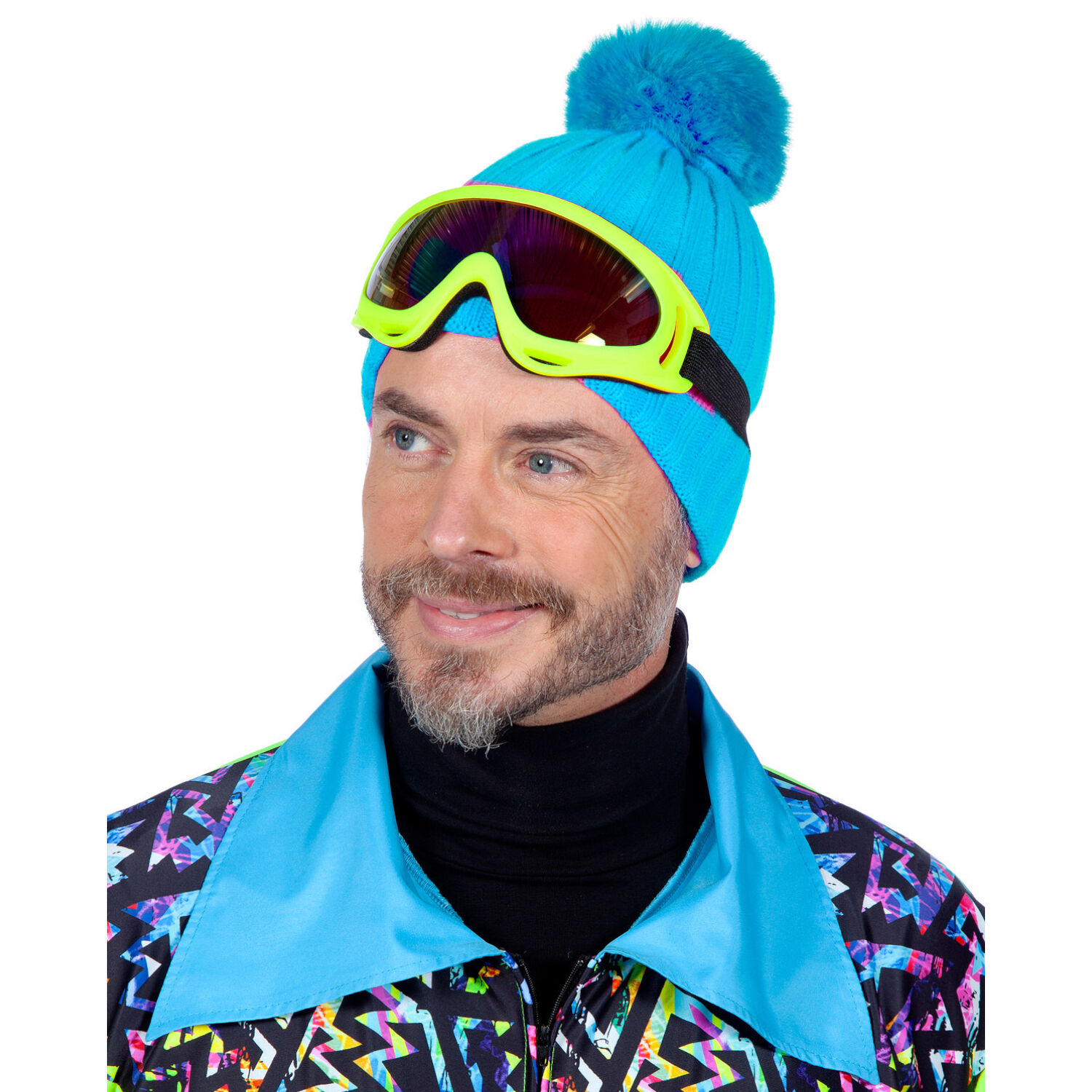 NEU Hut Mtze Skifahrer mit Bommel, Pudelmtze, Hellblau Bild 2