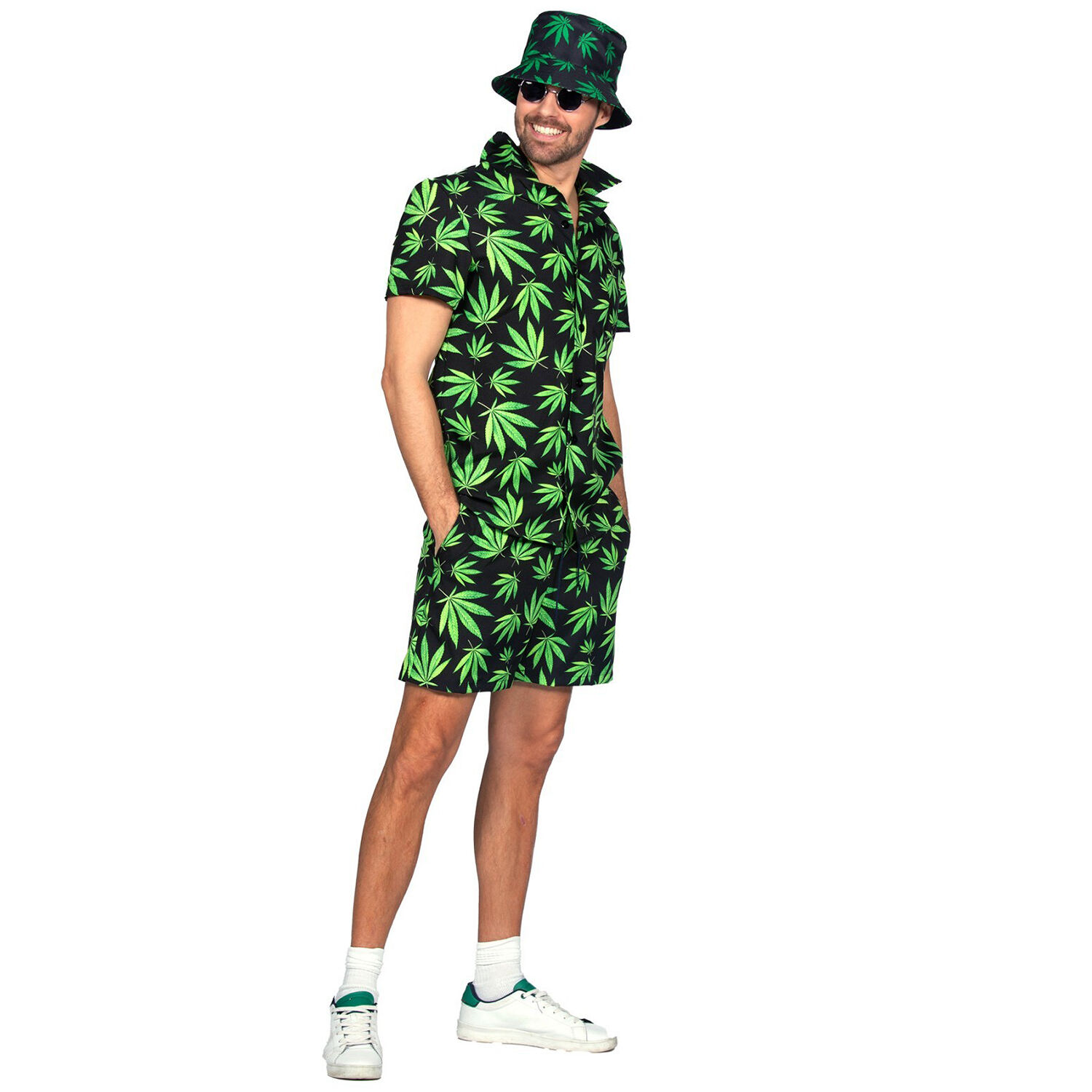 NEU Herren-Kostm Festival-Set Hanf mit Hemd und Hose, schwarz-grn, Gr. S Bild 2