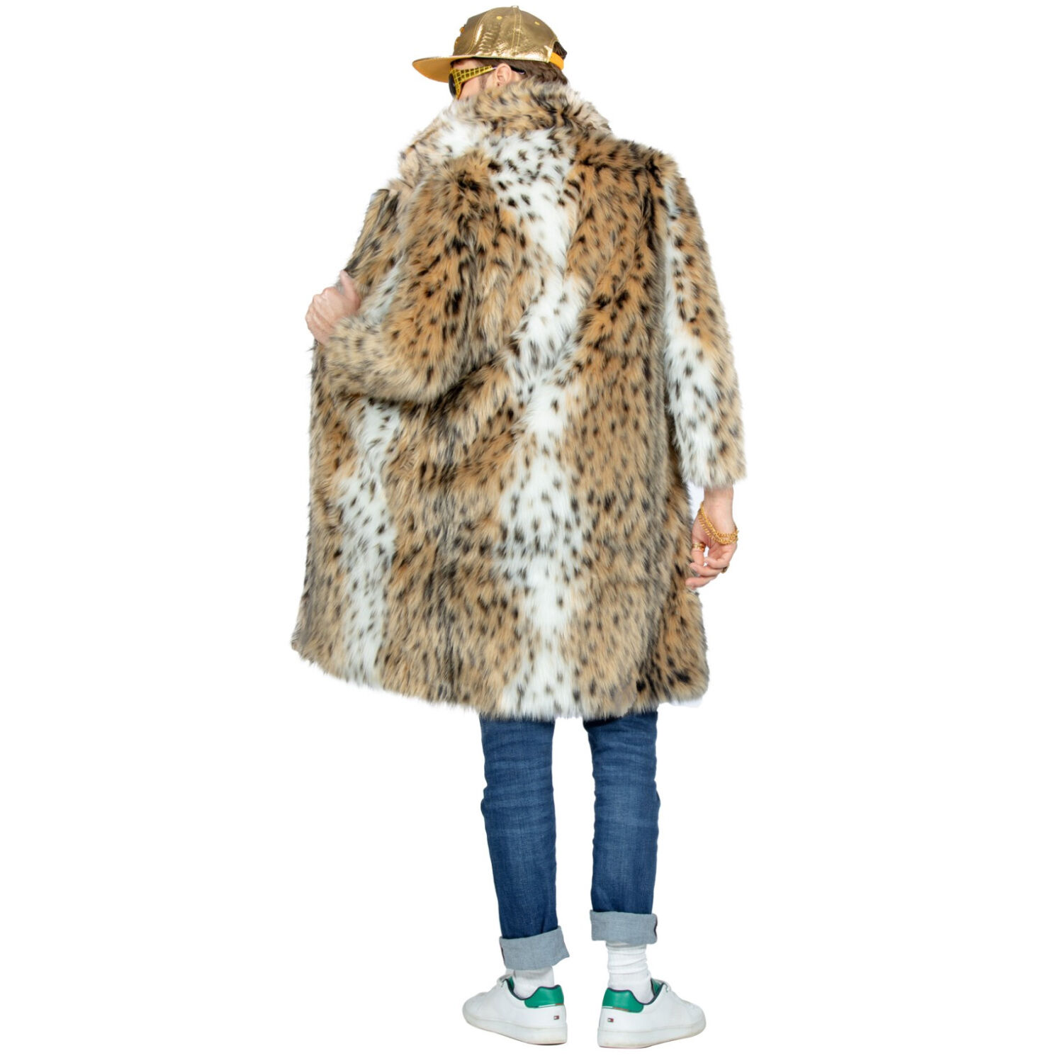 NEU Herren-Kostm Zuhlter Pelzmantel, Leopard, lang, Gr. S Bild 3