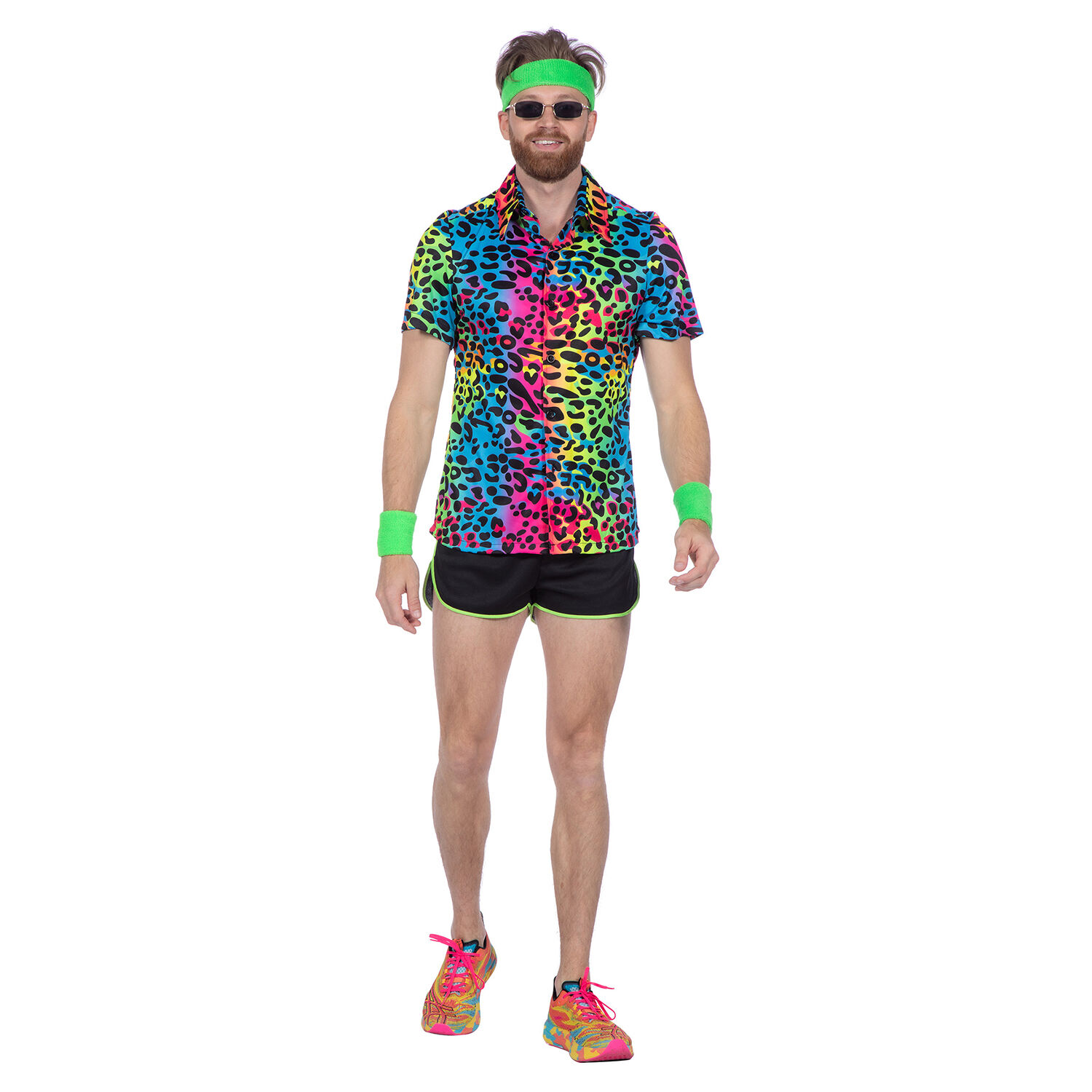 NEU Herren-Kostm Neon-Hemd Leopard, neon-bunt, Gr. S