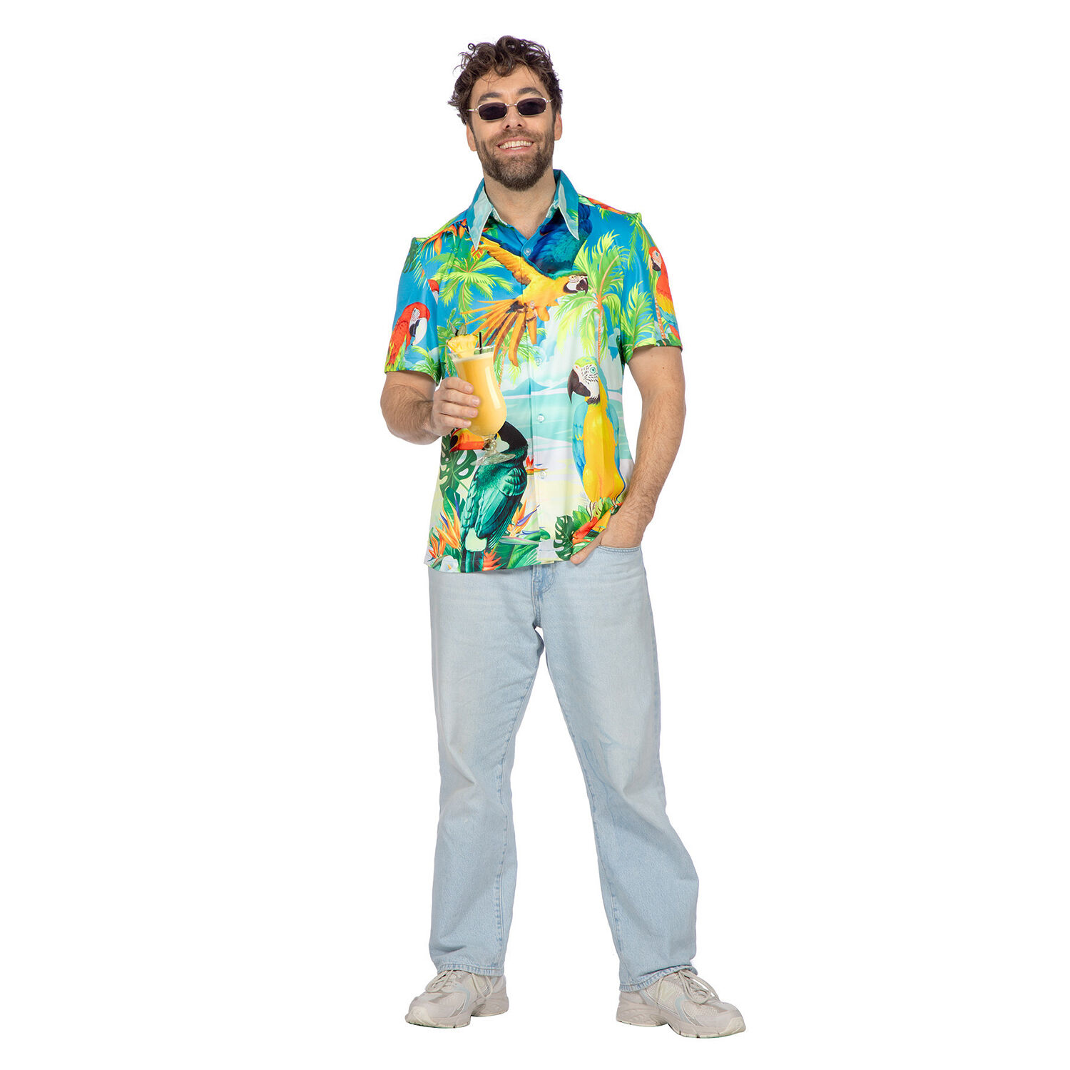 NEU Herren-Kostm Hawaii-Hemd Papagei, bunt, Gr. S