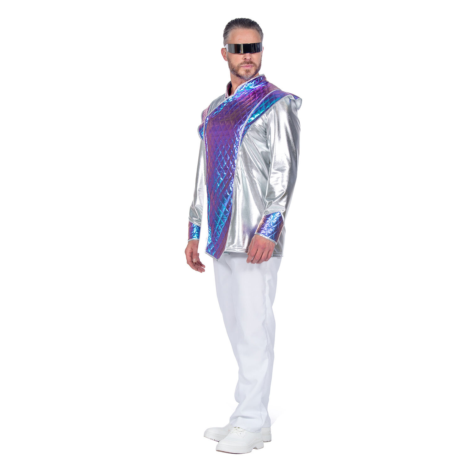 NEU Herren-Kostm Space-Jacke, metallic-silber-irisierend, Gr. S Bild 2