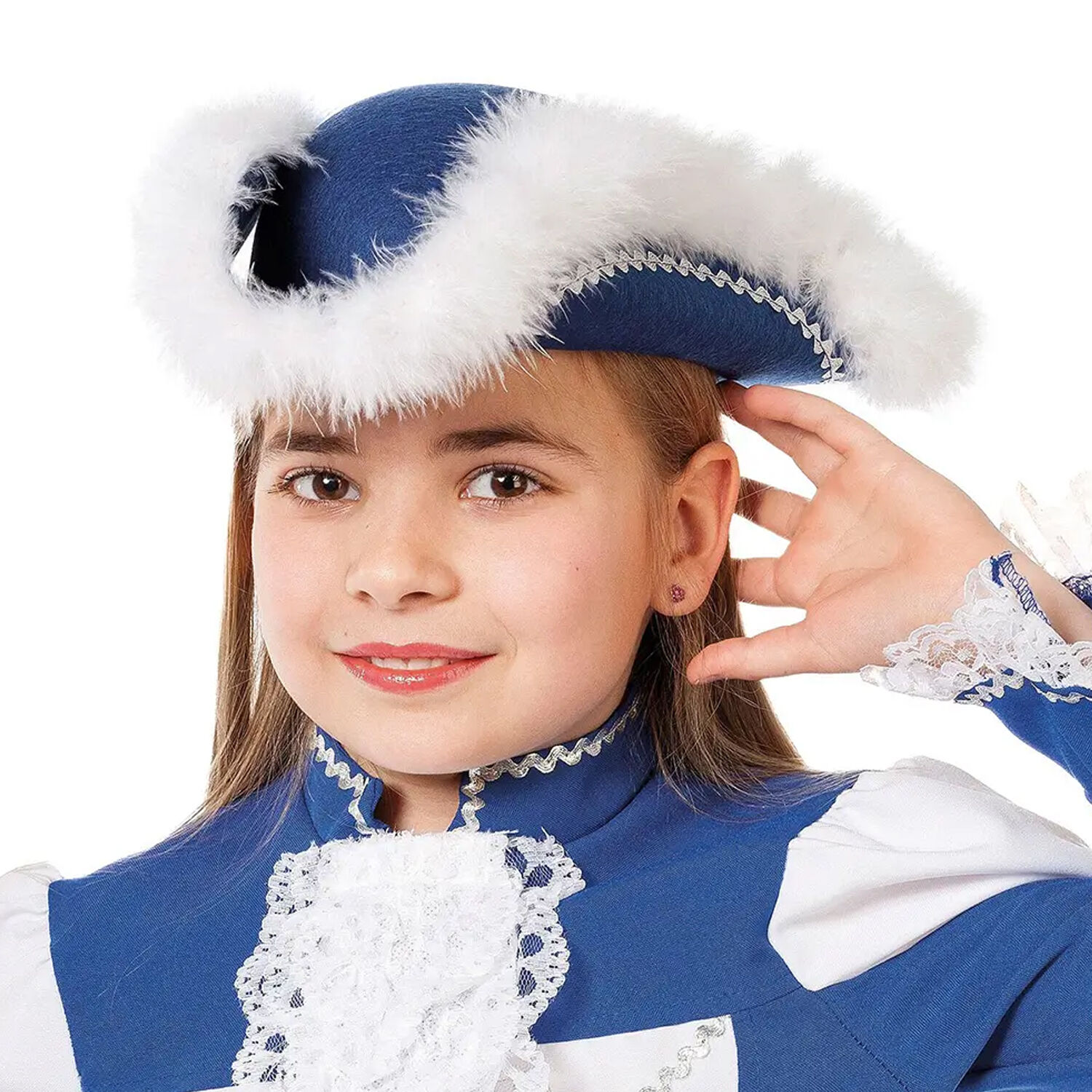 NEU Hut Tanzmariechen fr Kinder, blau mit silberner Borte Bild 2