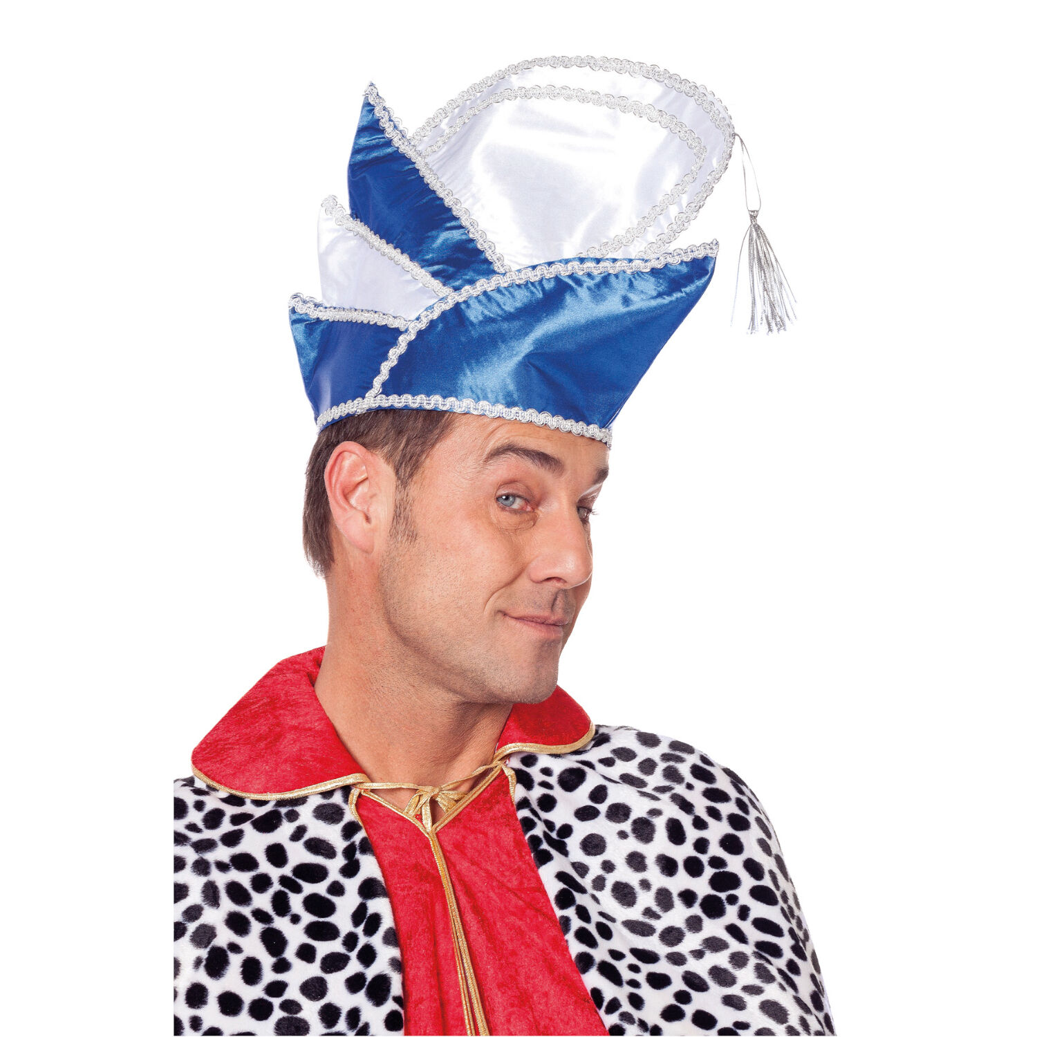 Prinzenmütze de Luxe, blau-weiß, Kopfweite 61