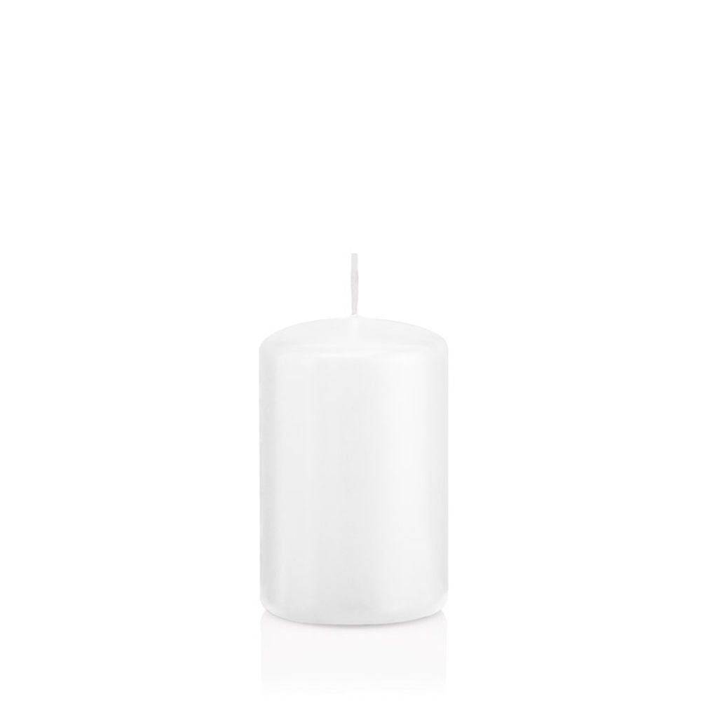 Getauchte glatte Stumpen-Kerzen, ca. Höhe: 80mm, Ø 50mm, Farbe: Weiß