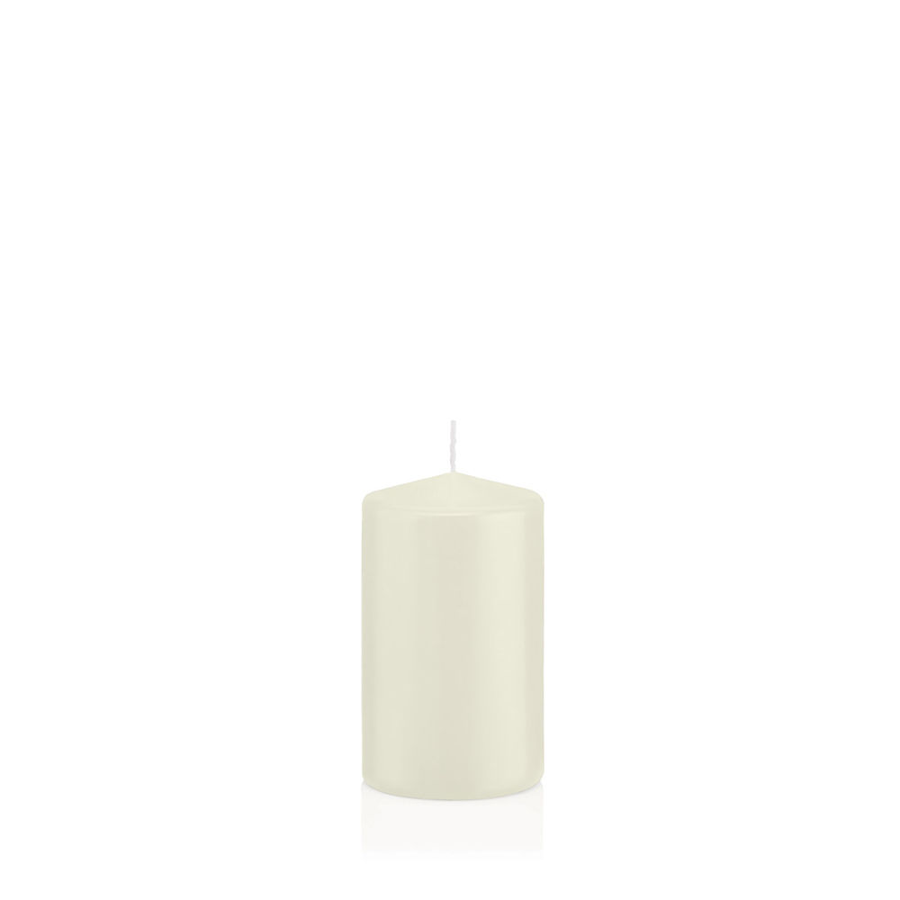 SALE Getauchte glatte Stumpen-Kerze, ca. Hhe: 100mm,  60mm, Farbe: Elfenbein