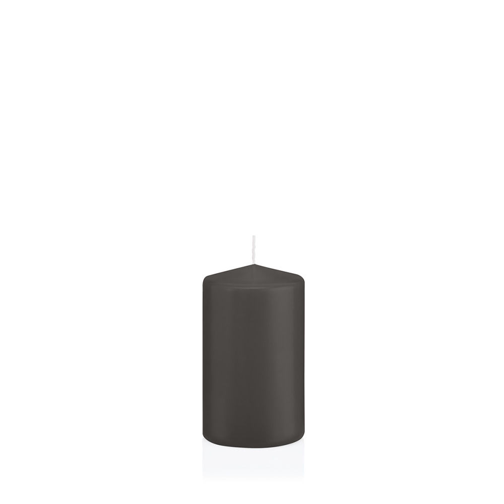 SALE Getauchte glatte Stumpen-Kerze, ca. H�he: 100mm, � 60mm, Farbe: Grau