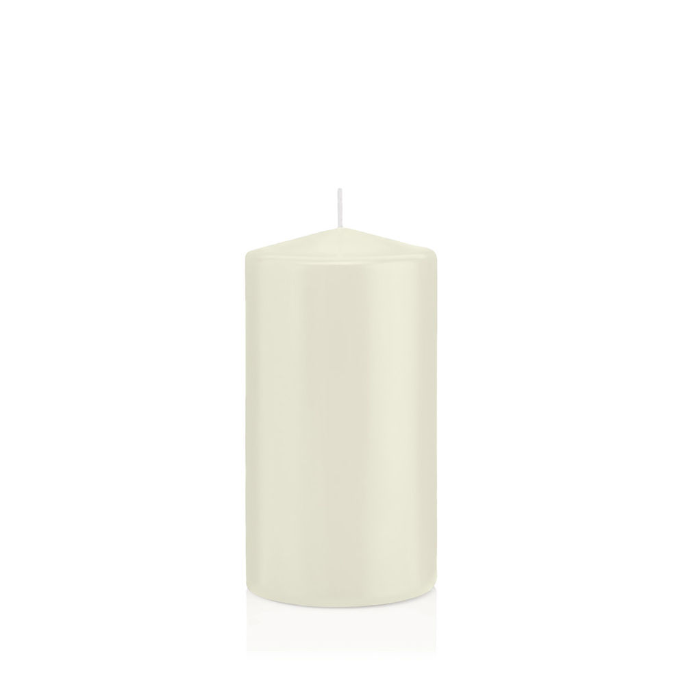 SALE Getauchte glatte Stumpen-Kerze, ca. Hhe: 150mm,  80mm, Farbe: Elfenbein