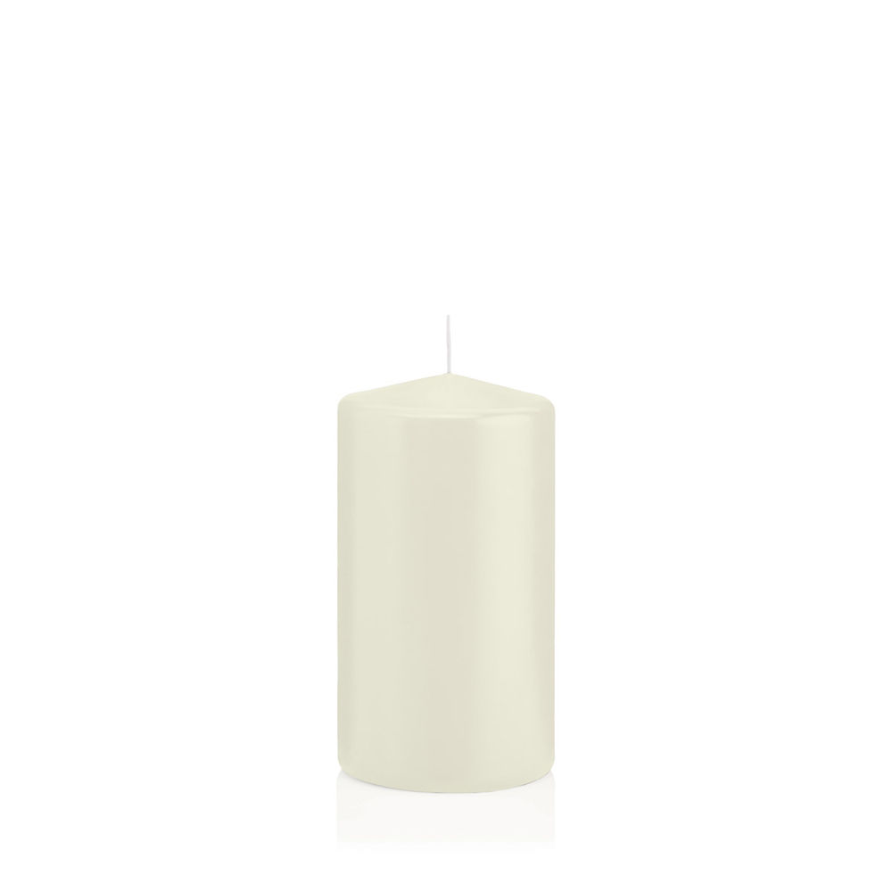 SALE Getauchte glatte Stumpen-Kerze, ca. Hhe: 130mm,  70mm, Farbe: Elfenbein
