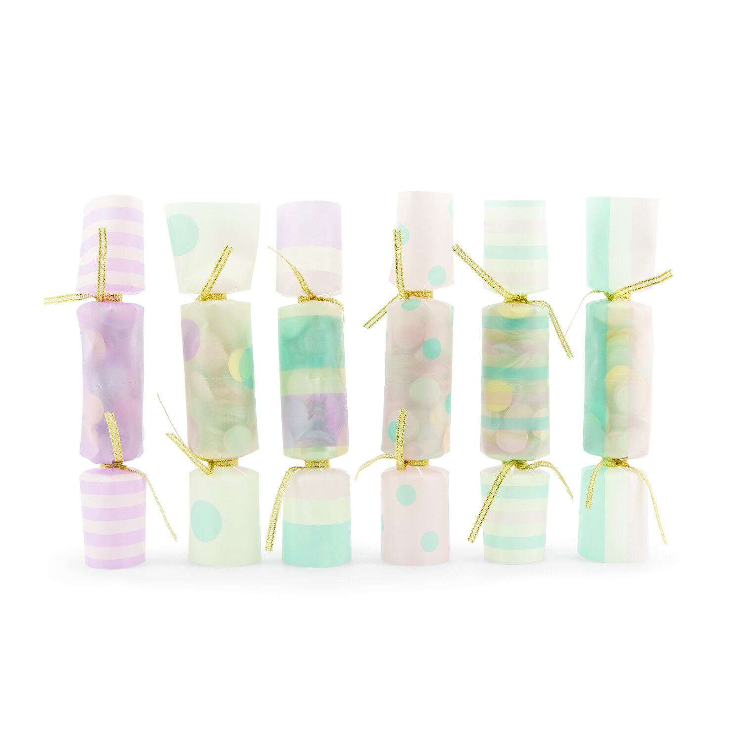 Konfetti Cracker / Knallbonbon Silvester - Farbig sortiert - 3x17 cm - 6 St�ck