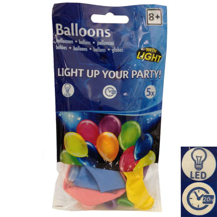 LED Ballons 5 Stück, weiß Bild 2
