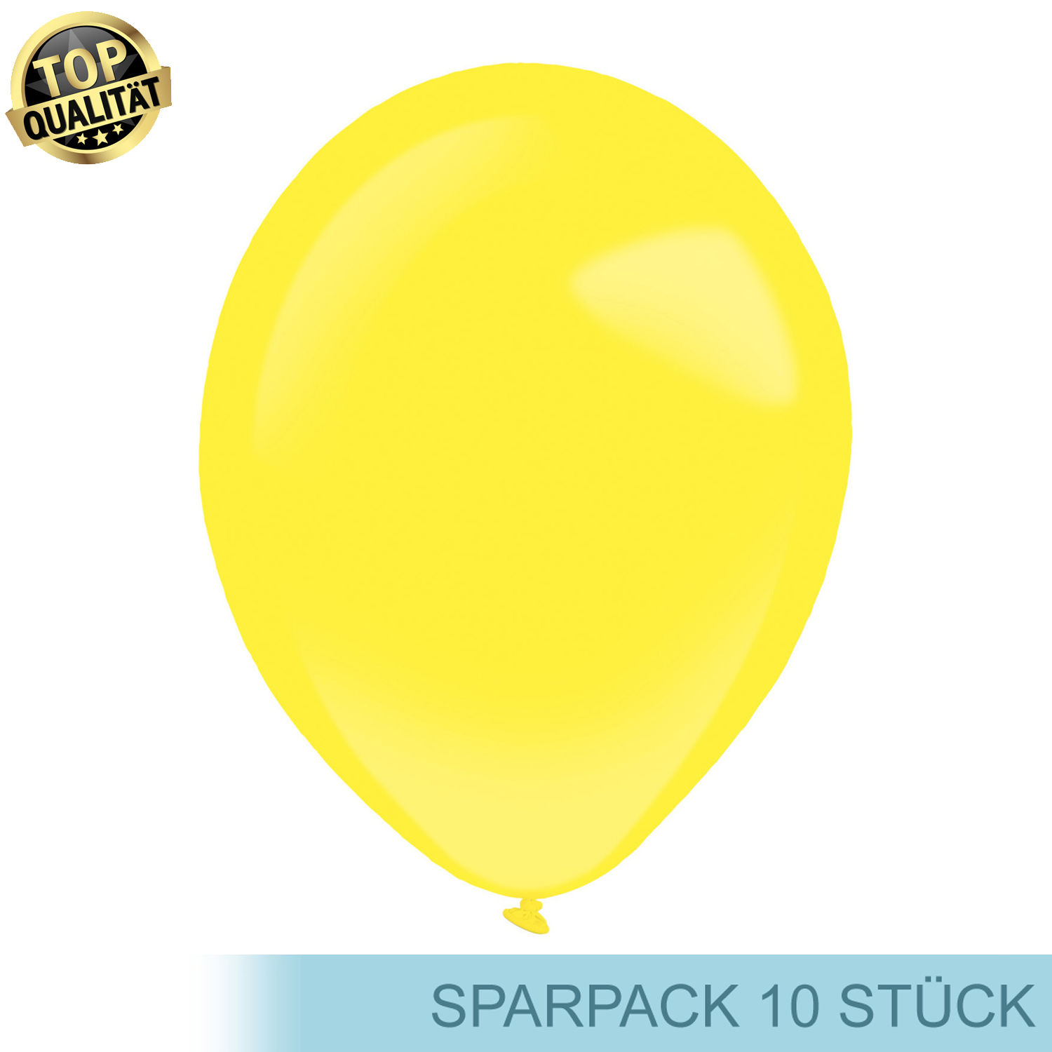 Premium Latex-Luftballon, rund, 10 Stück, ca. 12cm Durchmesser, Sonnengelb / Yellow Sunshine - Ideal für viele Dekorationen