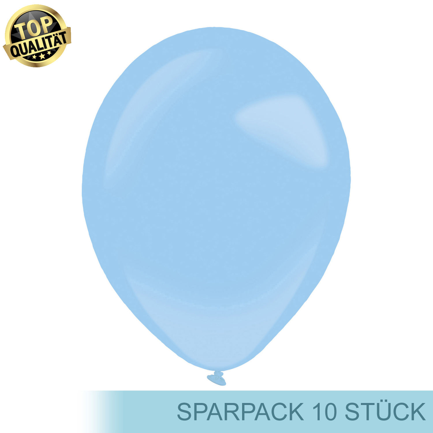 Premium Latex-Luftballon, rund, 10 Stück, ca. 27cm Durchmesser, Pastellblau / Pastel Blue - Ideal für viele Dekorationen - f