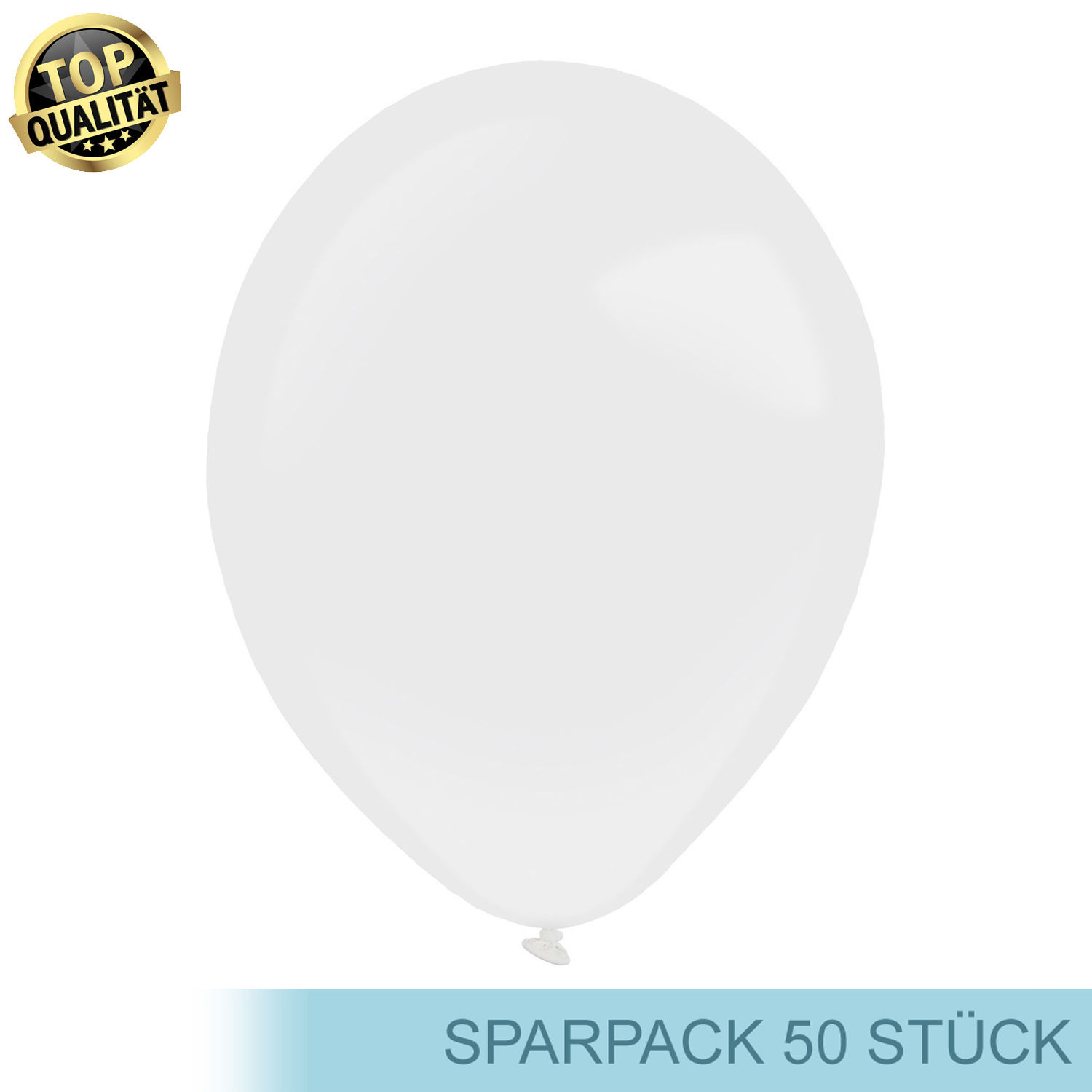 Premium Latex-Luftballon, rund, 50 Stück, ca. 27cm Durchmesser, Weiß / Frosty White - Ideal für viele Dekorationen