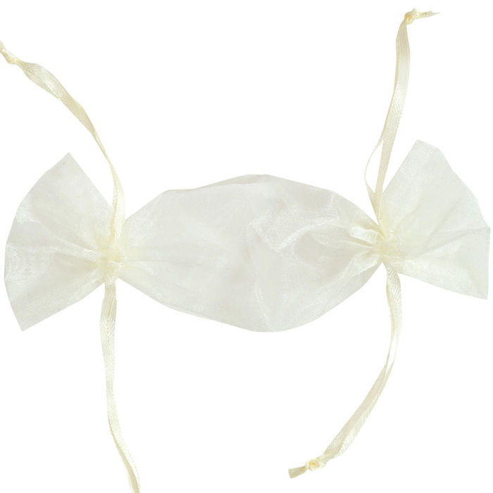 SALE Beutel aus Organza Bonbon, elfenbein, 6 Stck