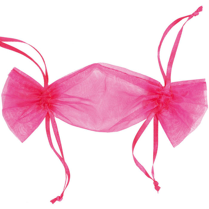 SALE Beutel aus Organza Bonbon, fuchsia, 6 Stck