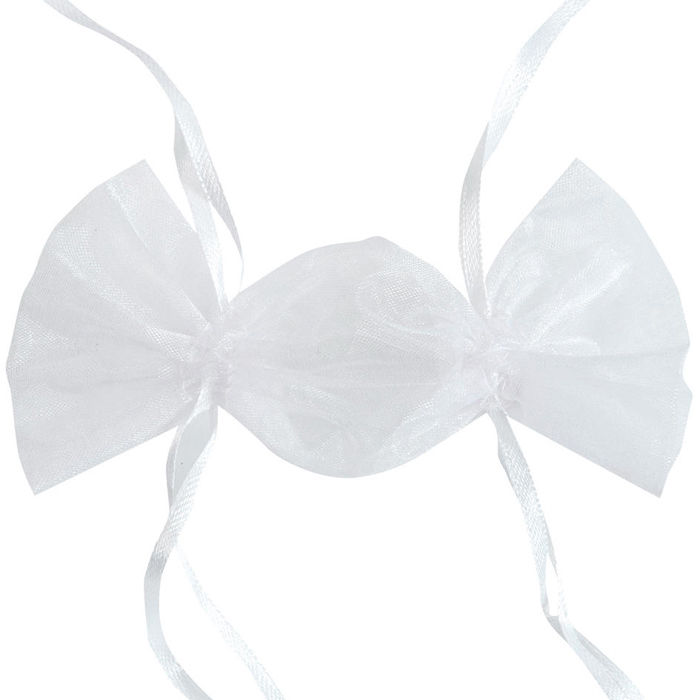 SALE Beutel aus Organza Bonbon, wei, 6 Stck