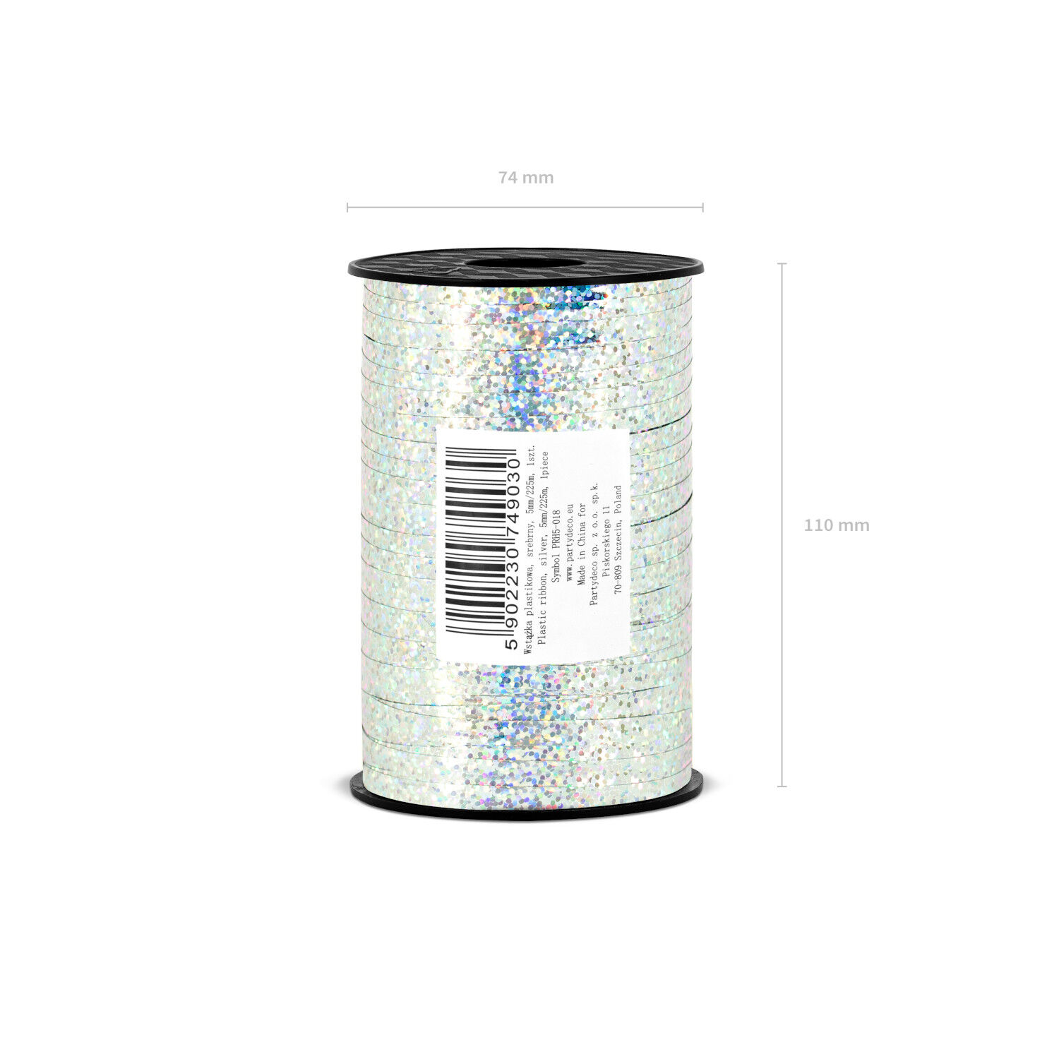 Kunststoffband - Holografisch-Silber, Breite 5mm, L�nge 225m Bild 3