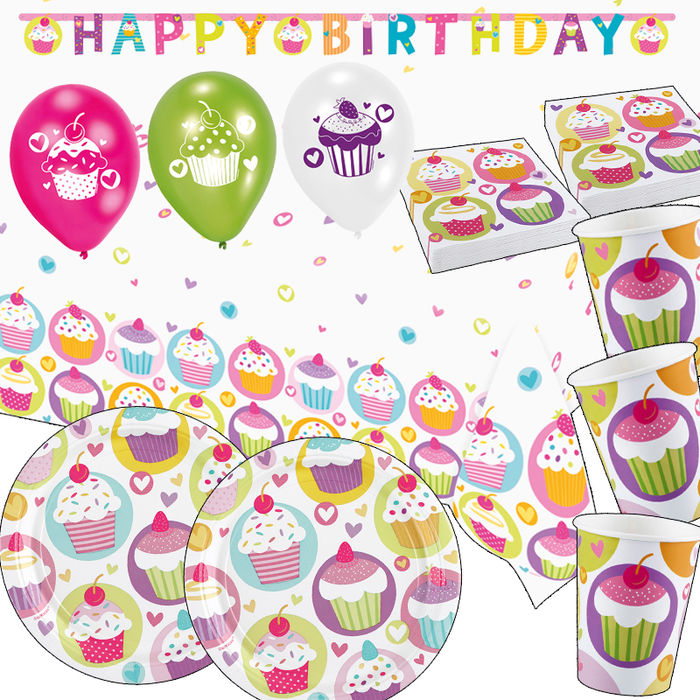 Party-Set-Premium für 8 Gäste Cupcake