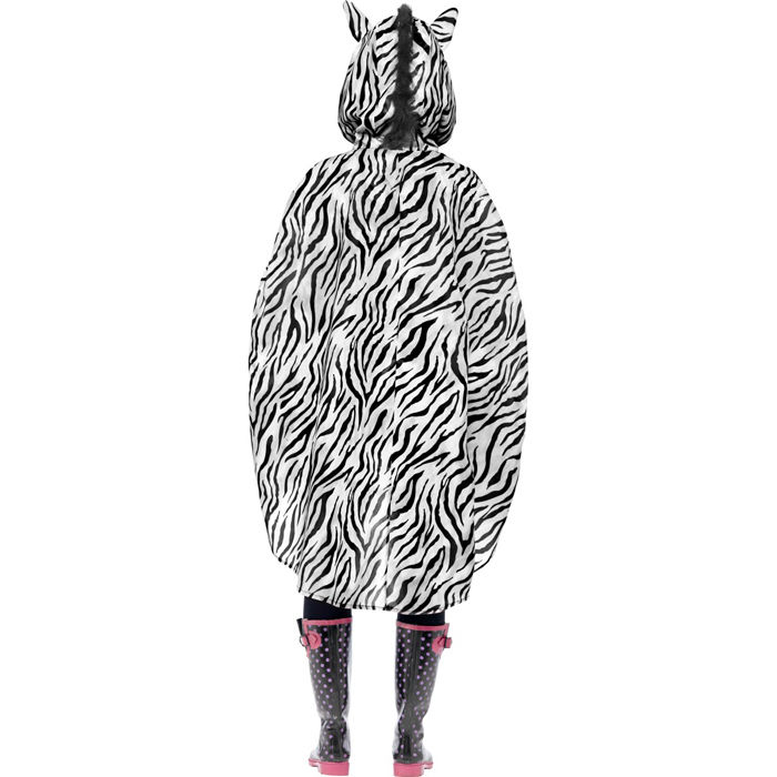 Party-Poncho, Zebra, Einheitsgre, 1 Stck Bild 3