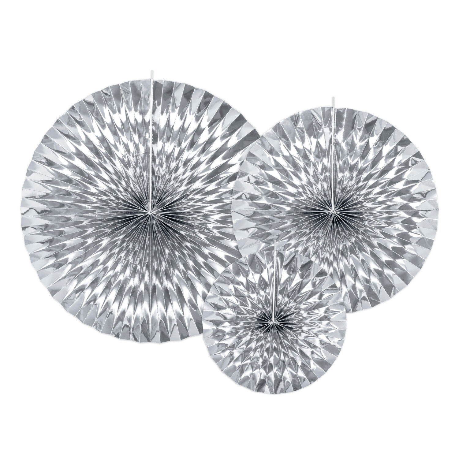 Dekorative Rosetten in 3 Gr��en - Silber, Set mit 3 St�ck