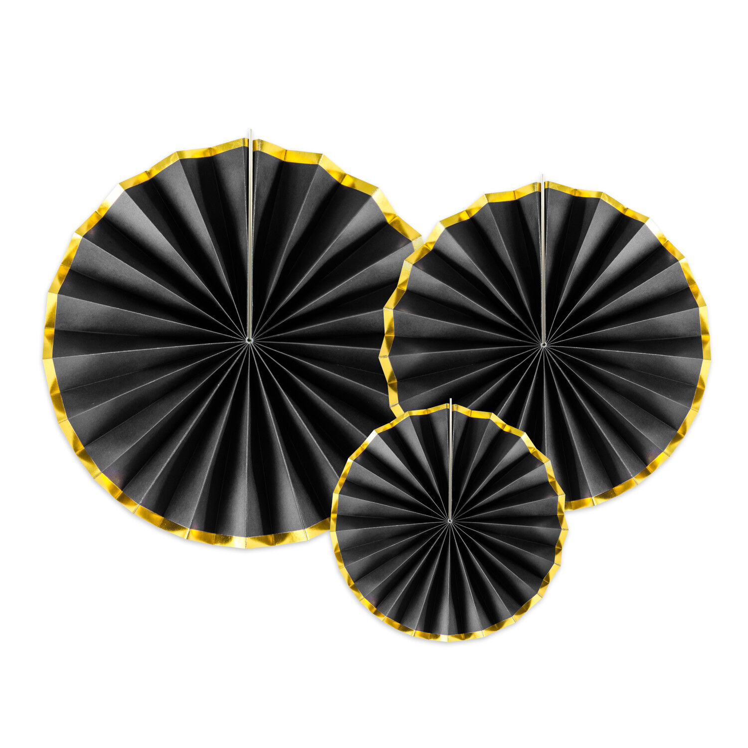 Dekorative Rosetten in 3 Gr��en - Schwarz, Set mit 3 St�ck