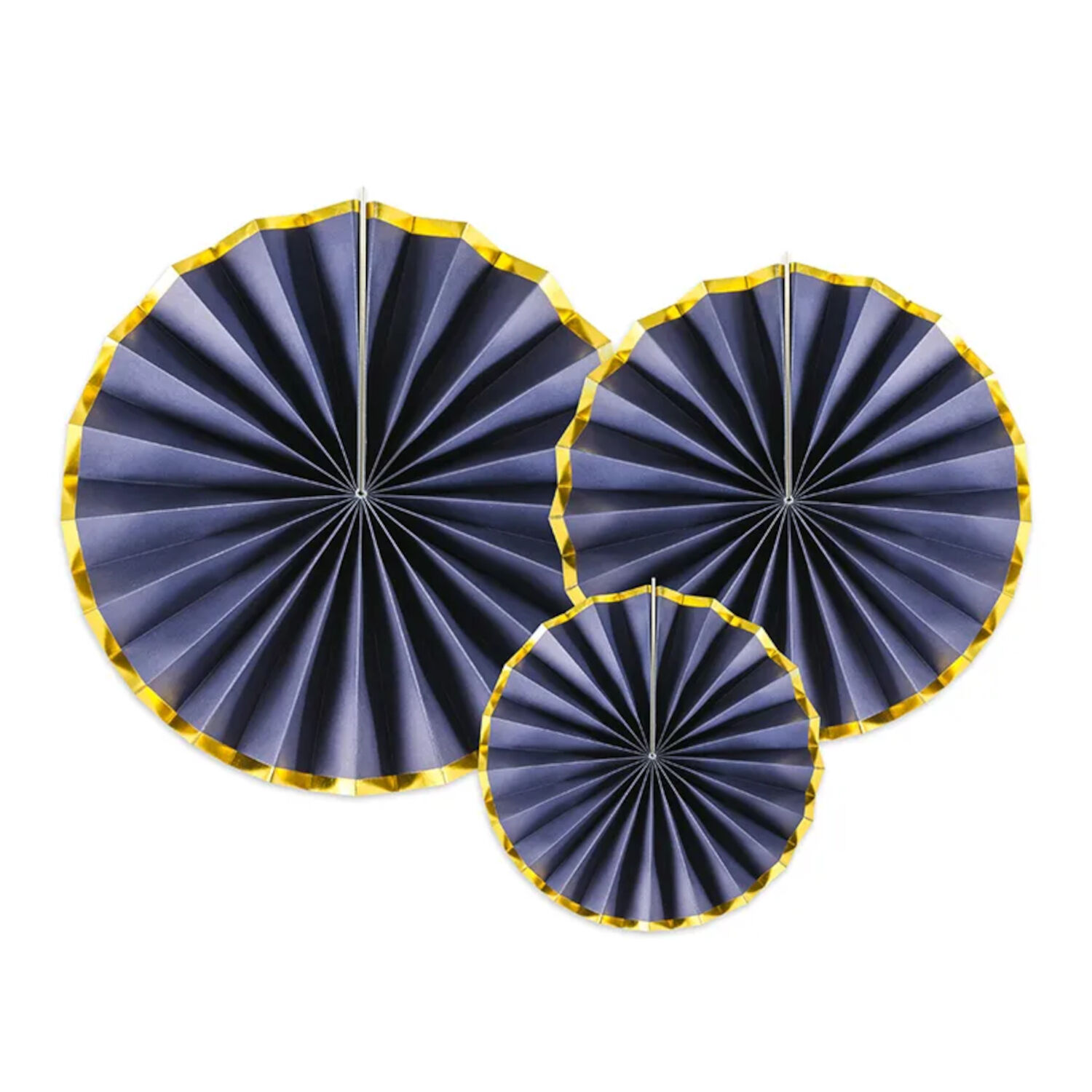 Dekorative Rosetten in 3 Gr��en - Marine-Blau, Set mit 3 St�ck