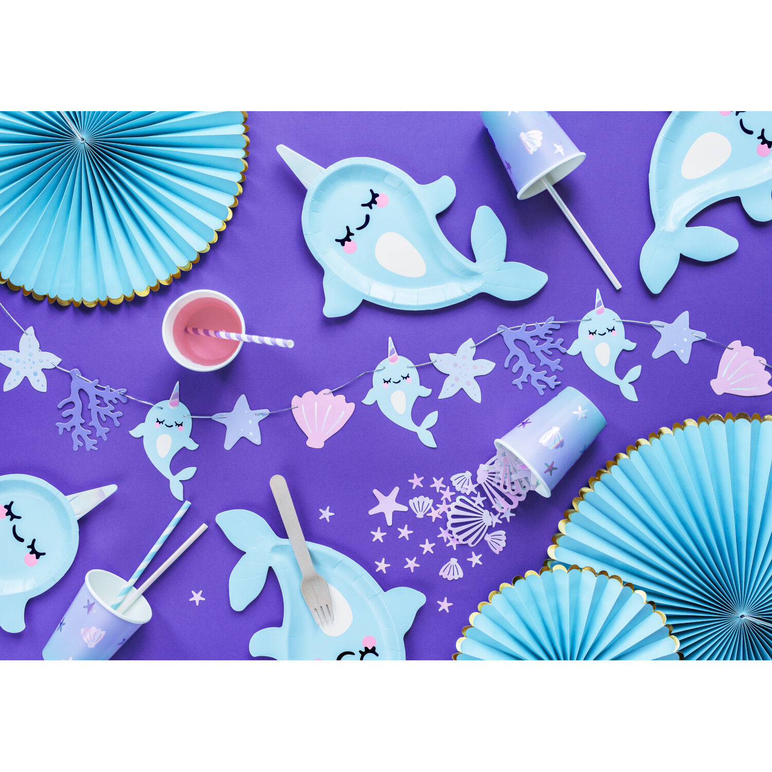 Dekorative Rosetten Yummy in 3 Gr��en - Hellblau, Set mit 3 St�ck Bild 3