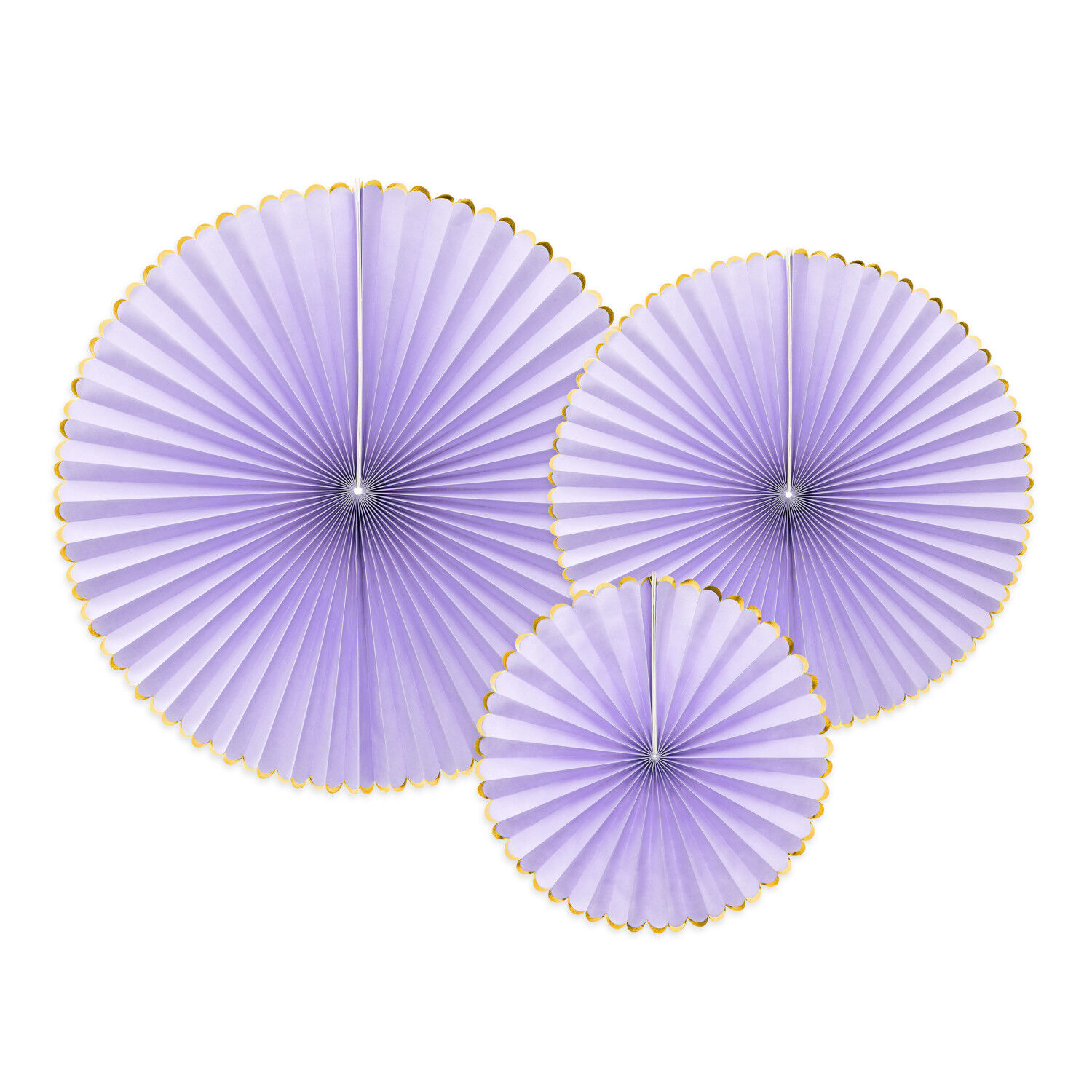 Dekorative Rosetten Yummy in 3 Gr��en - Pastell-Lila / Violett, Set mit 3 St�ck