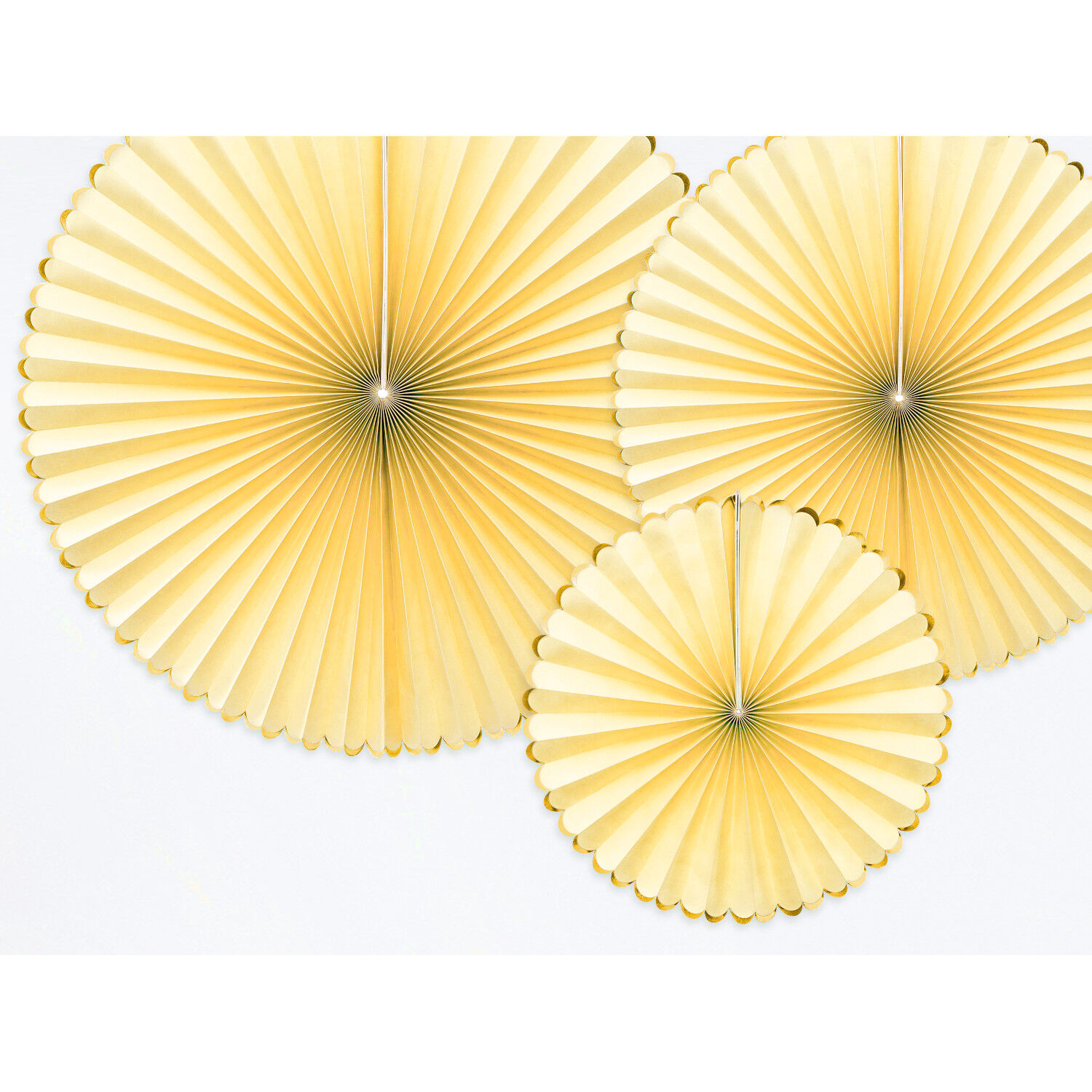 Dekorative Rosetten Yummy in 3 Gr��en - Pastellgelb, Set mit 3 St�ck Bild 2