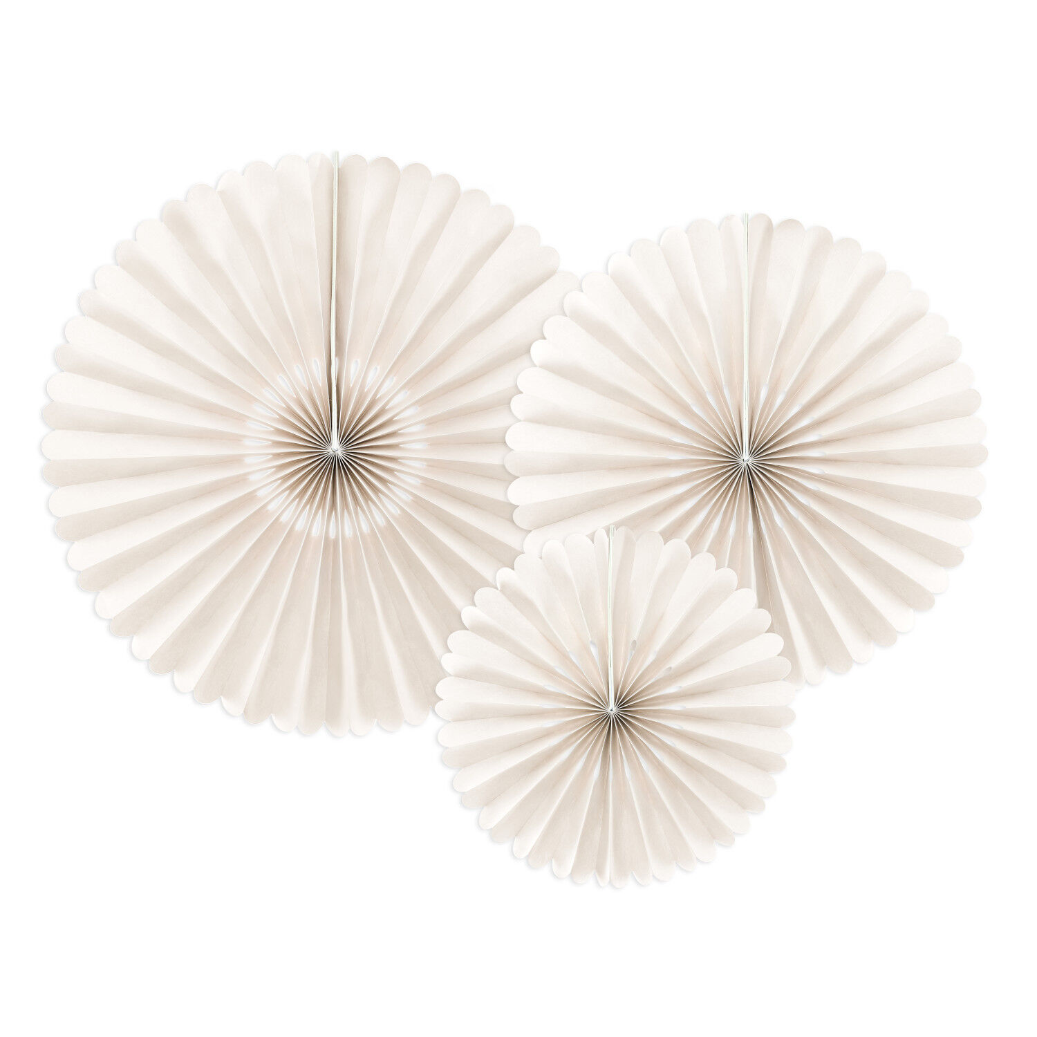 Dekorative Rosetten in 3 Gr��en - Beige, Set mit 3 St�ck