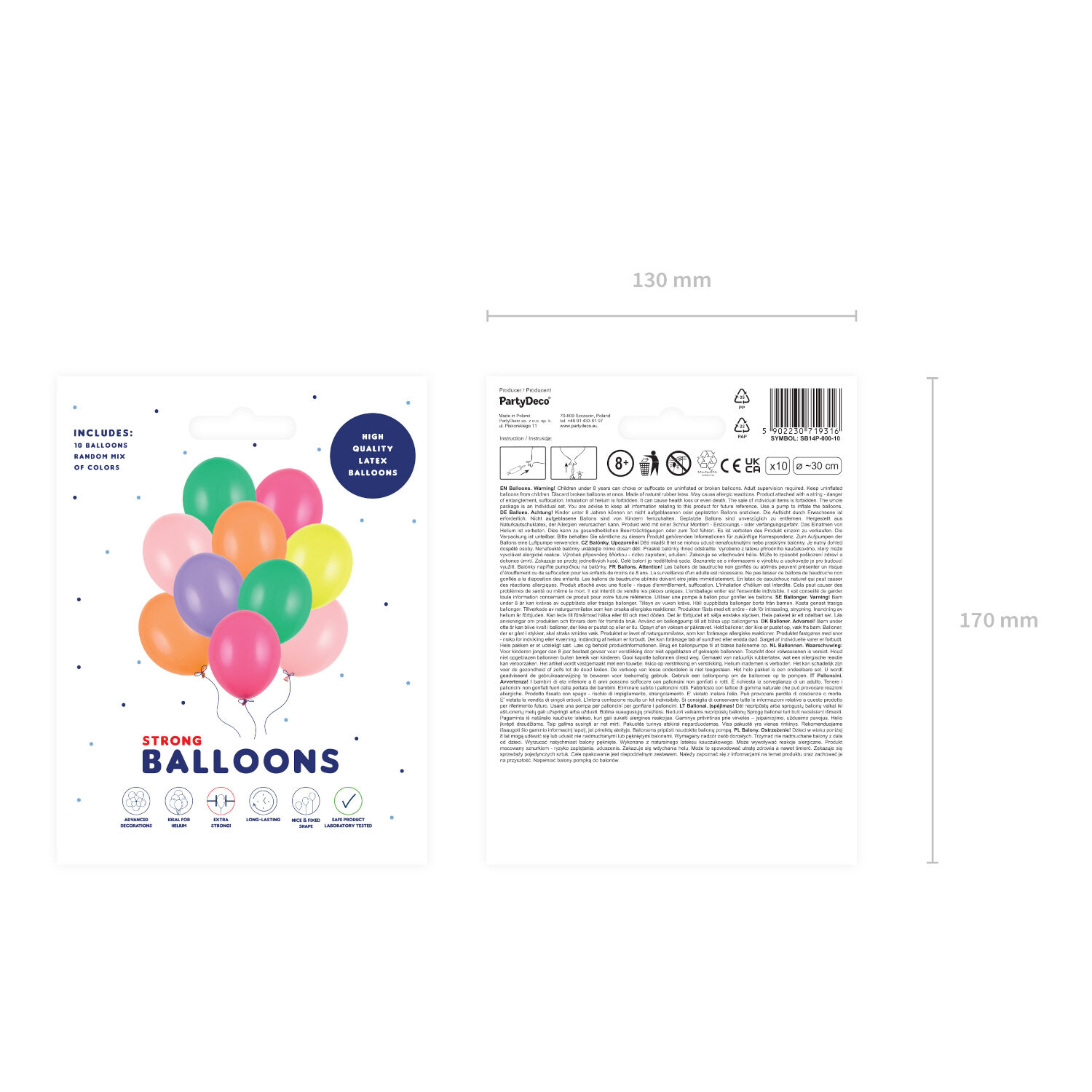 Latex-Luftballons, � 30cm, 50er-Pack, Pastell Mix intensive Farben Bild 2