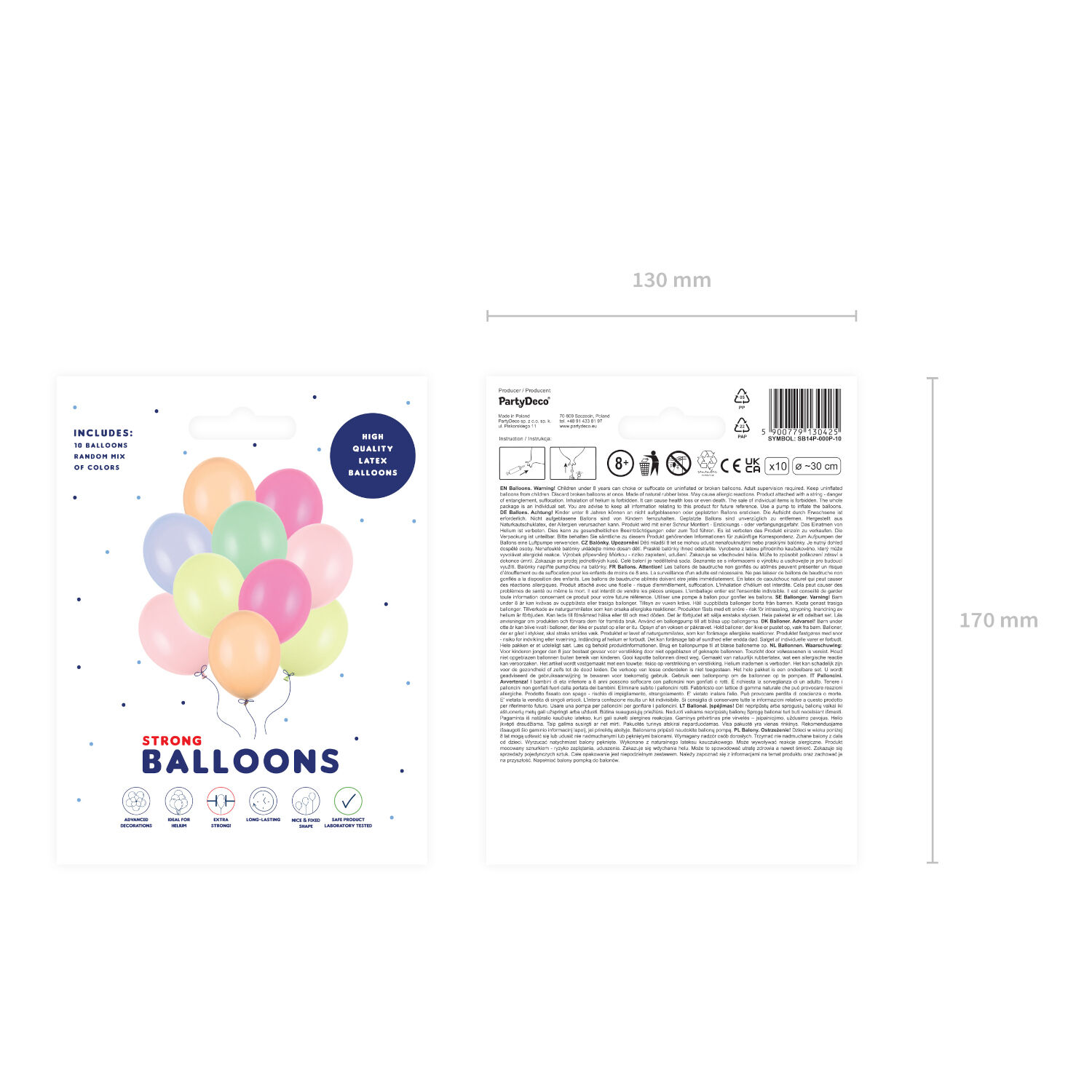 Latex-Luftballons, � 30cm, 50er-Pack, Pastell Mix helle Farben Bild 2