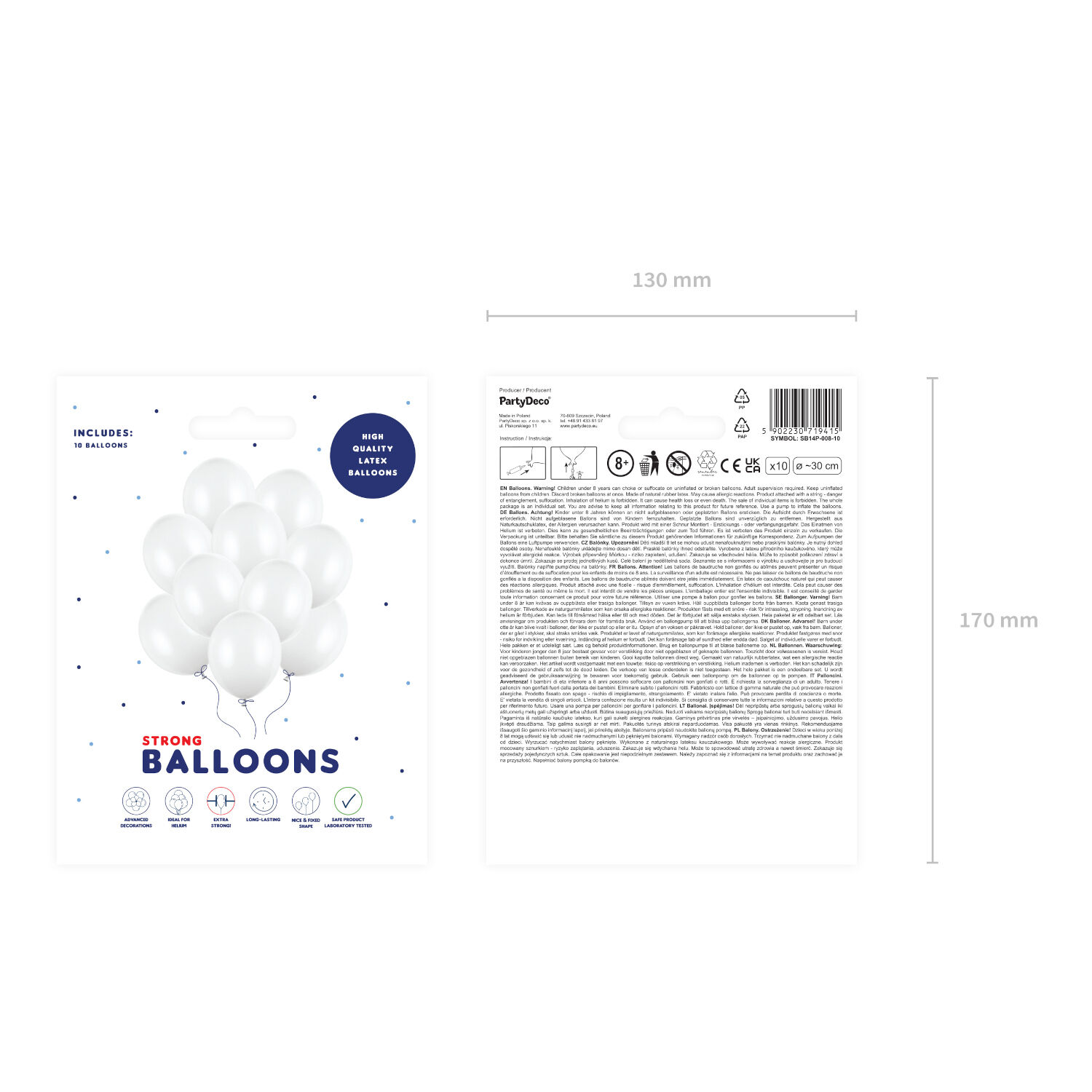 Latex-Luftballons, � 30cm, 10er-Pack, Wei� Bild 2
