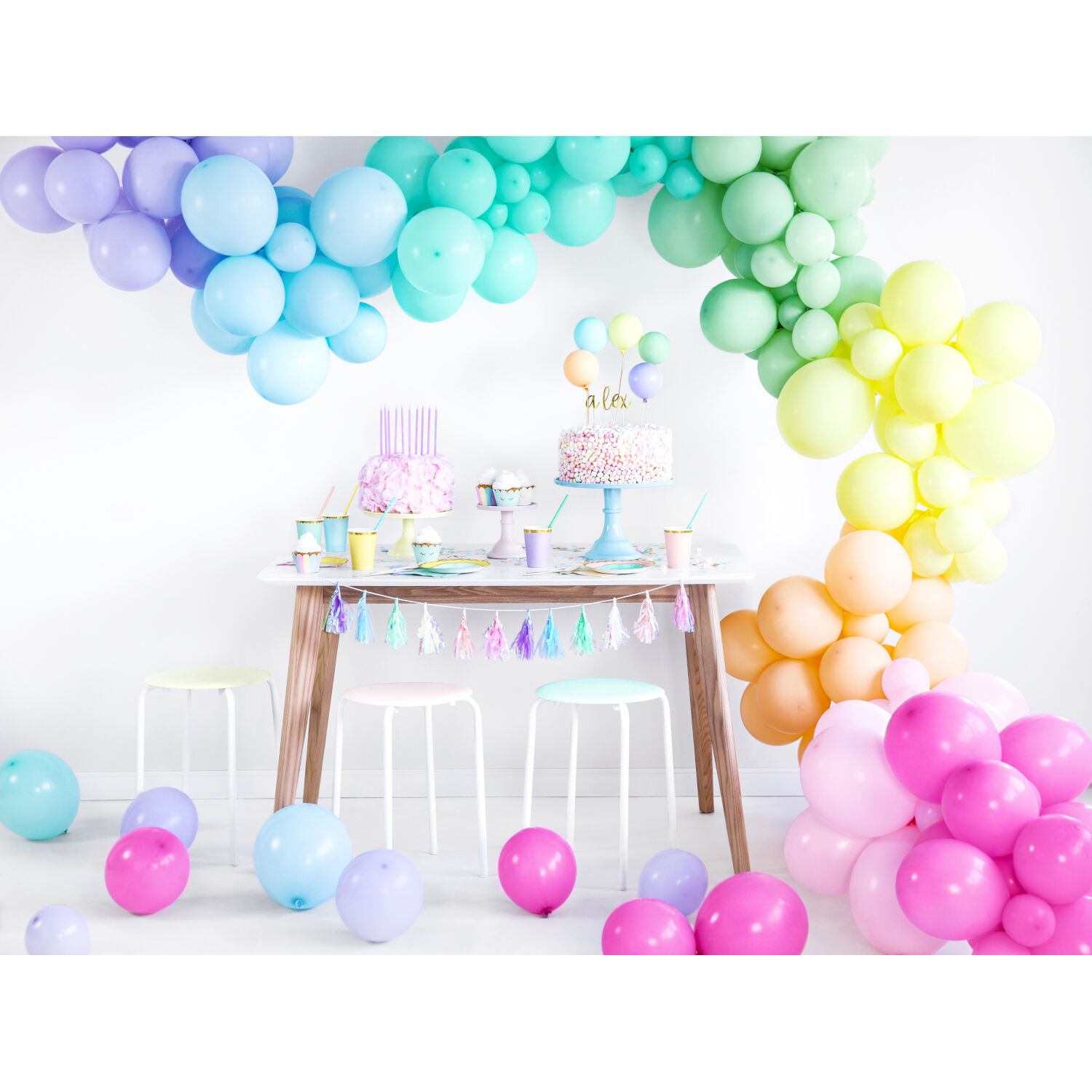 Latex-Luftballons, � 30cm, 10er-Pack, Wei� Bild 5