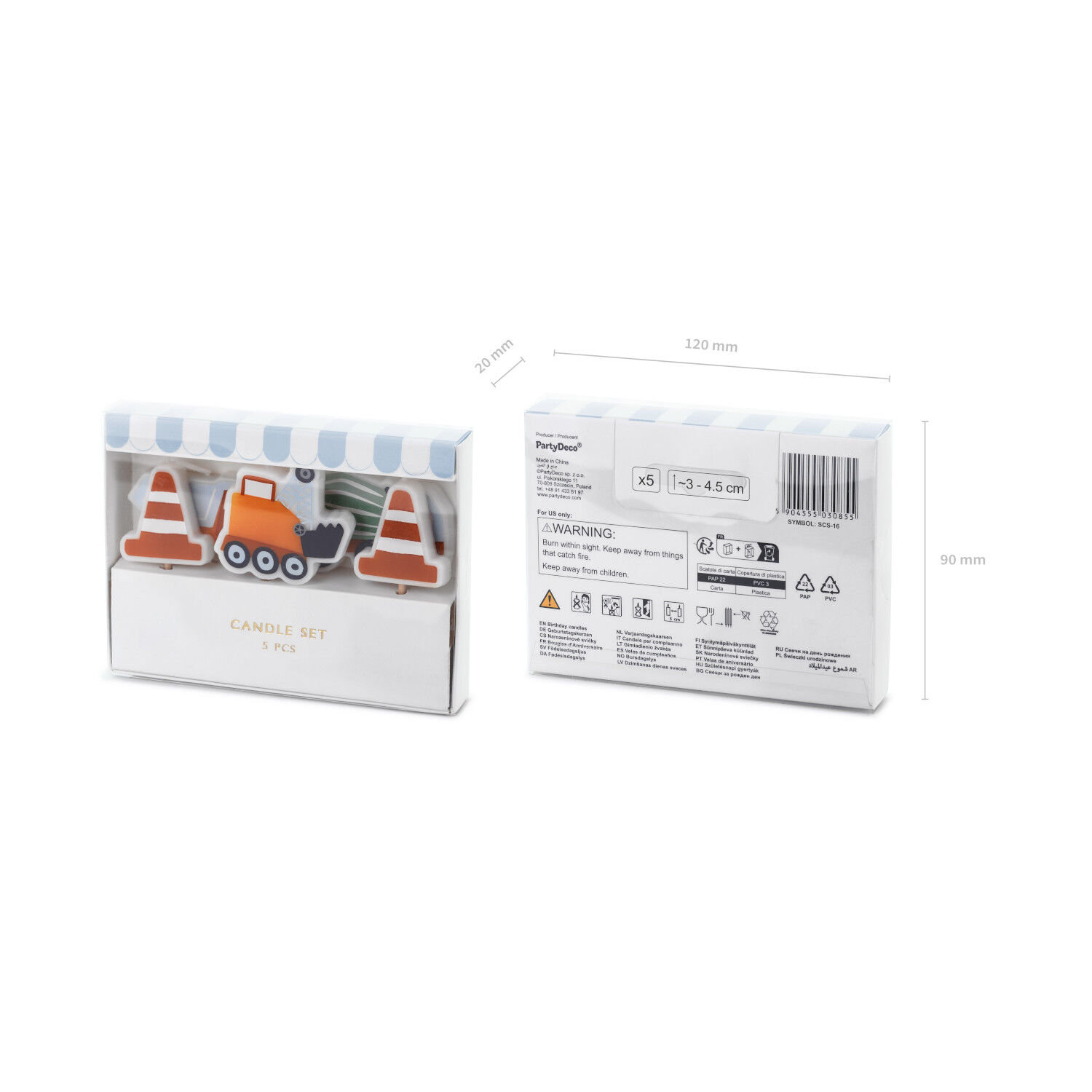 Geburtstagskerzen Baustelle � ca. 3 � 4,5 cm � Set mit 5 St�ck Bild 2