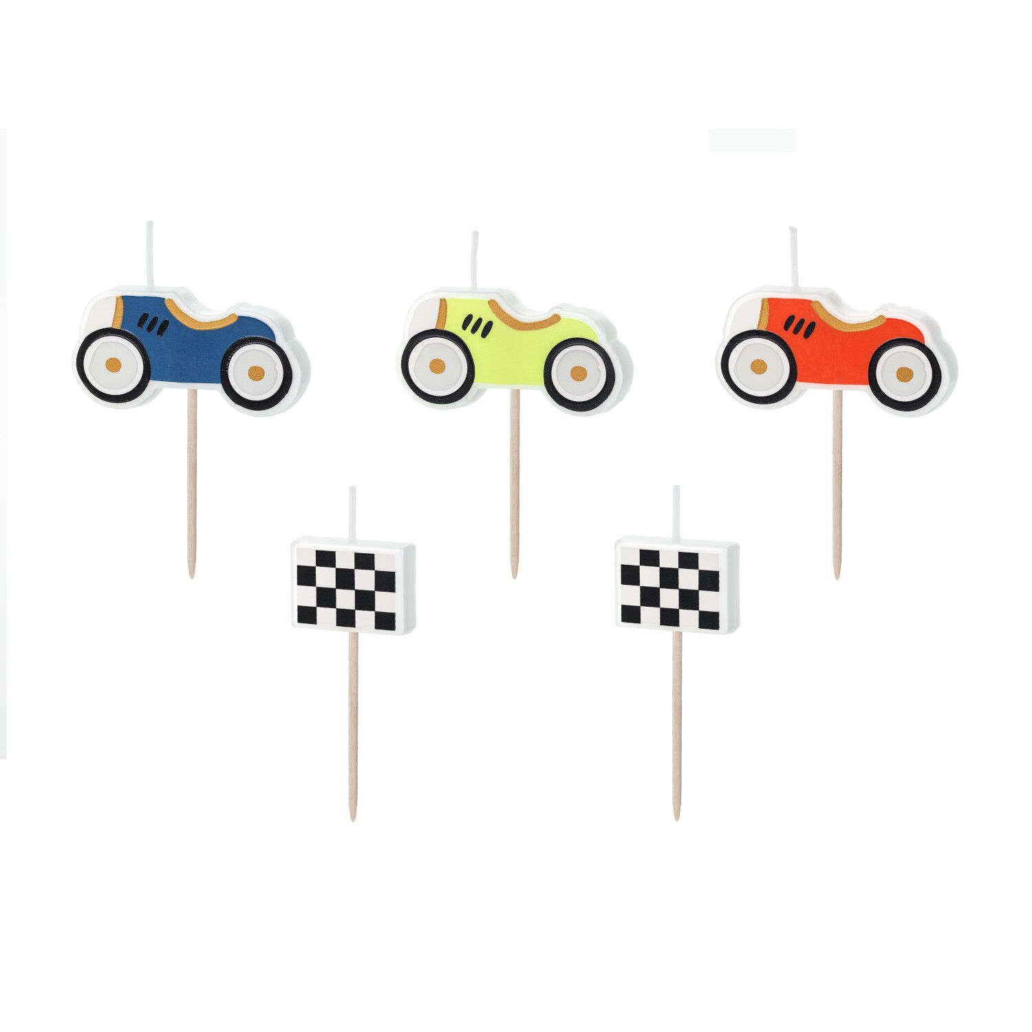 Geburtstagskerzen Rennautos � ca. 2 � 3 cm � Set mit 5 St�ck