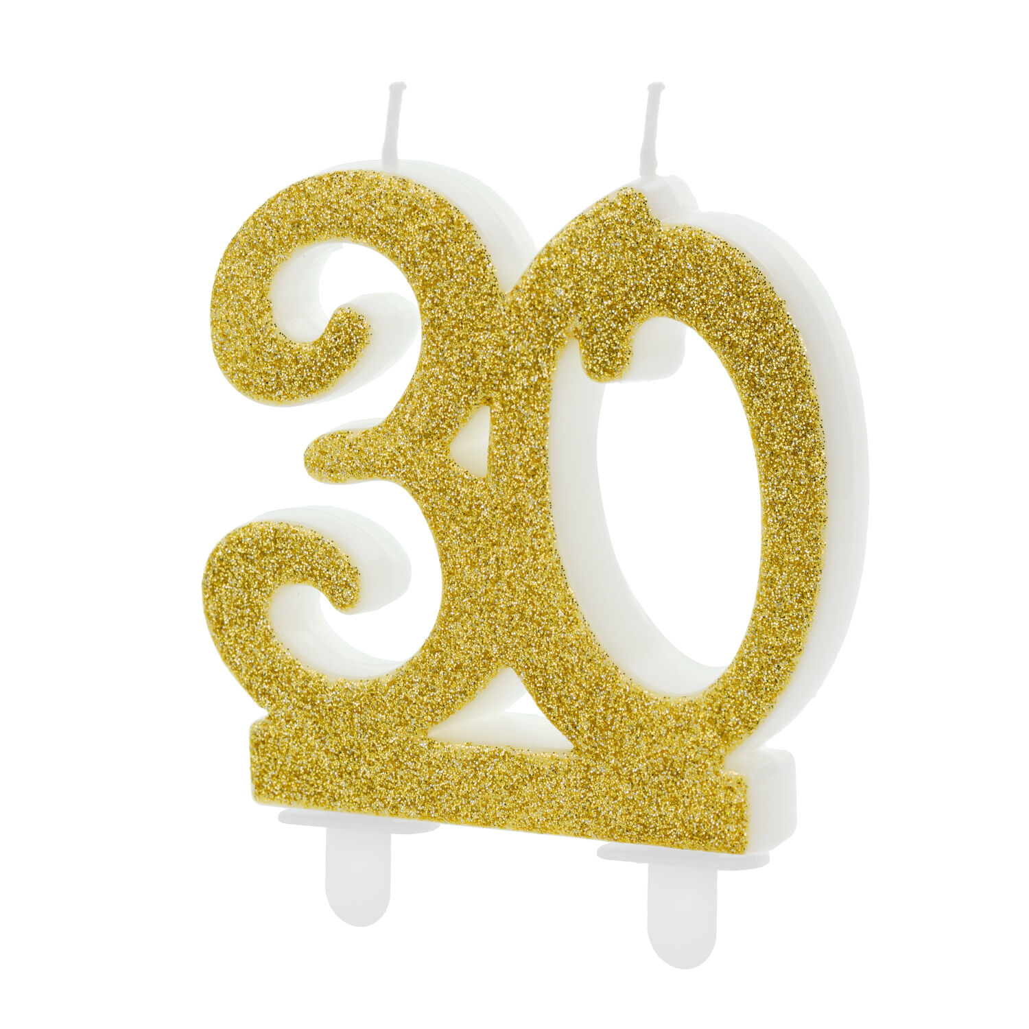 Geburtstagskerze Zahl ''30'', gold, 7,5cm