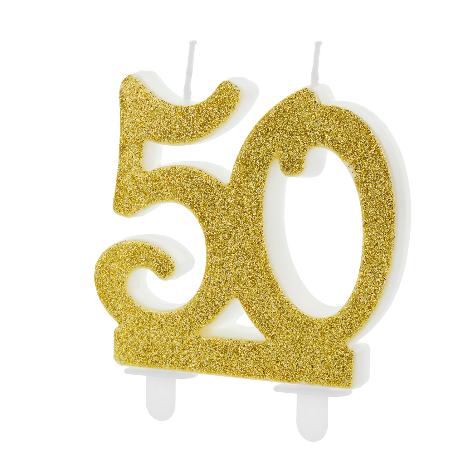 Geburtstagskerze Zahl ''50'', gold, 7,5cm