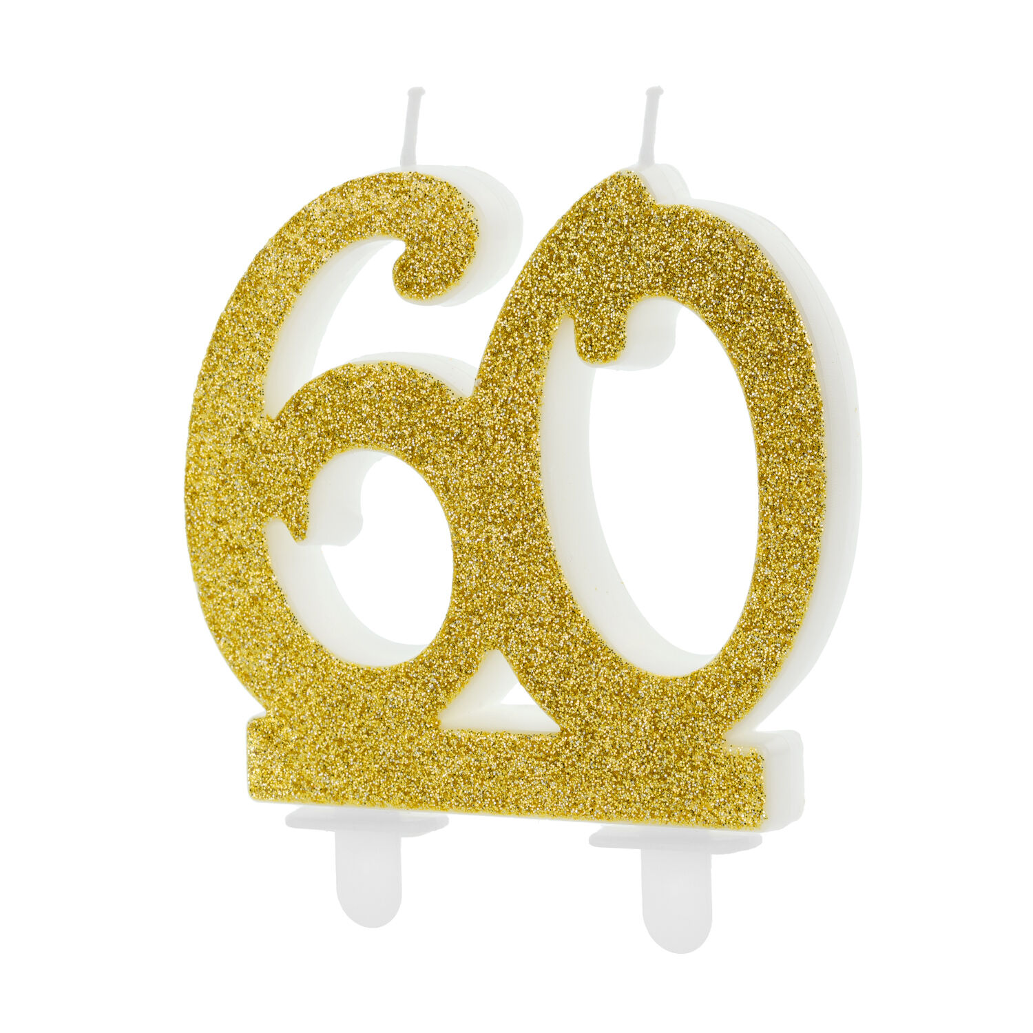 Geburtstagskerze Zahl ''60'', gold, 7,5cm
