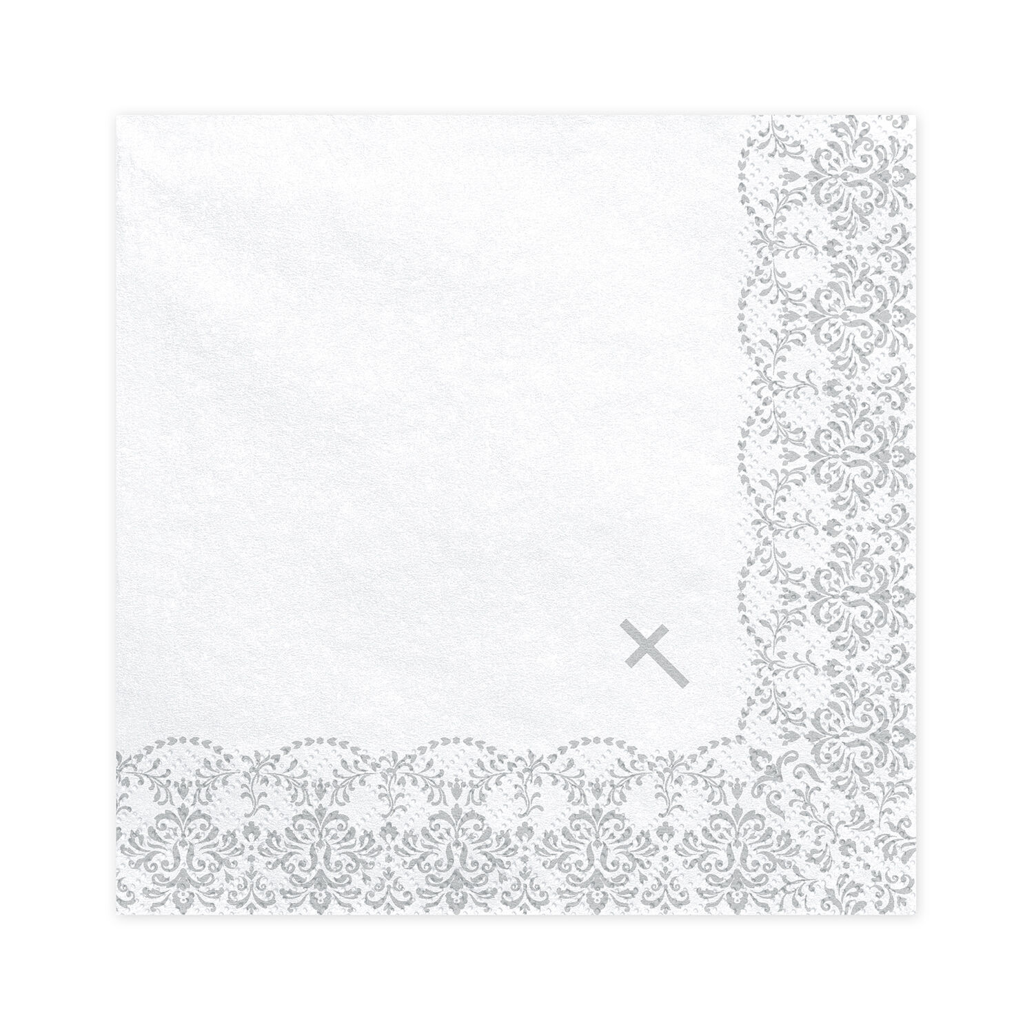 Servietten Erste Kommunion - Ornament, 33 � 33 cm, Silber, 20 St�ck