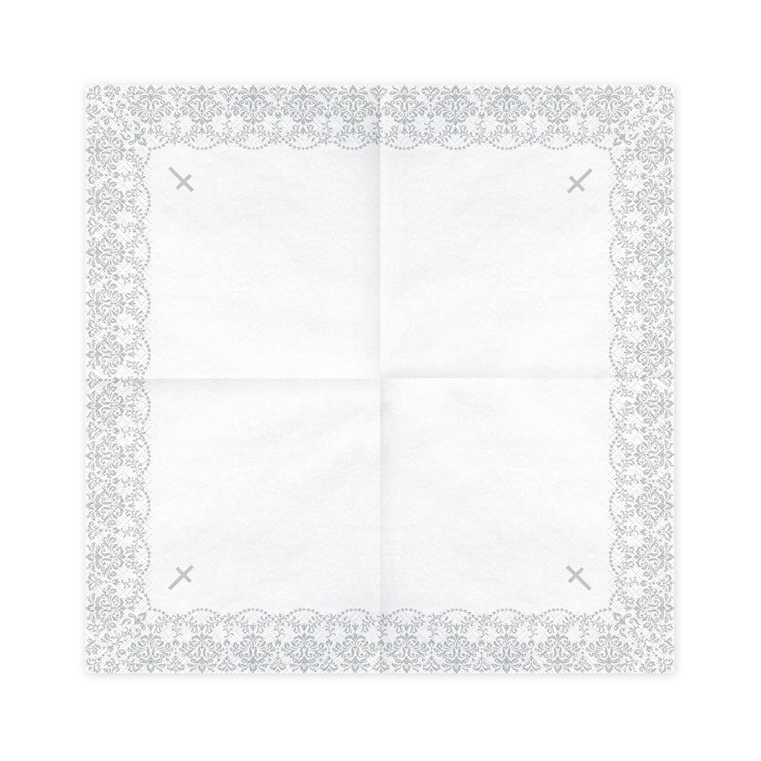 Servietten Erste Kommunion - Ornament, 33 � 33 cm, Silber, 20 St�ck Bild 2