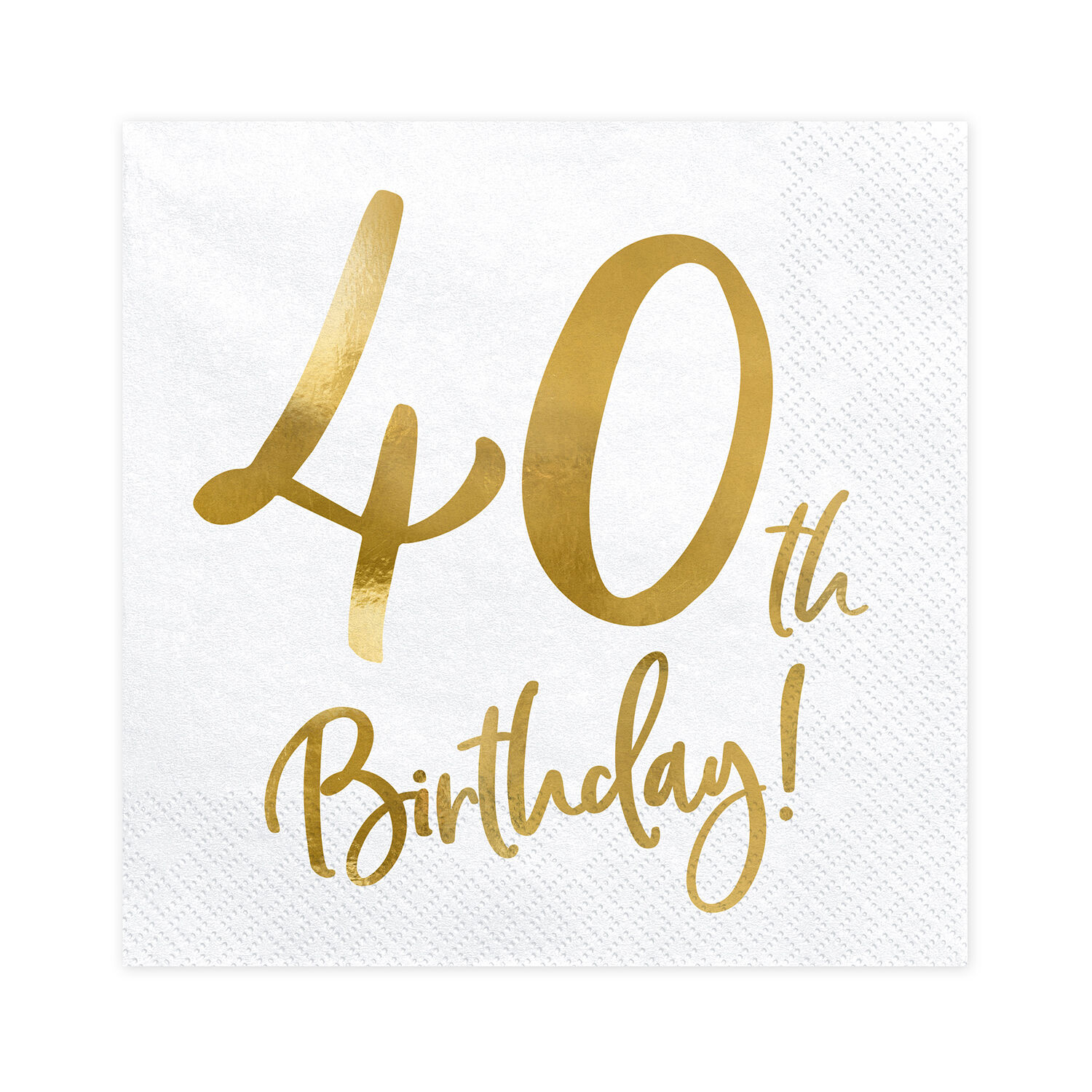 Servietten 40th Birthday / Geburtstag - Wei�, 33 � 33 cm, 20 St�ck