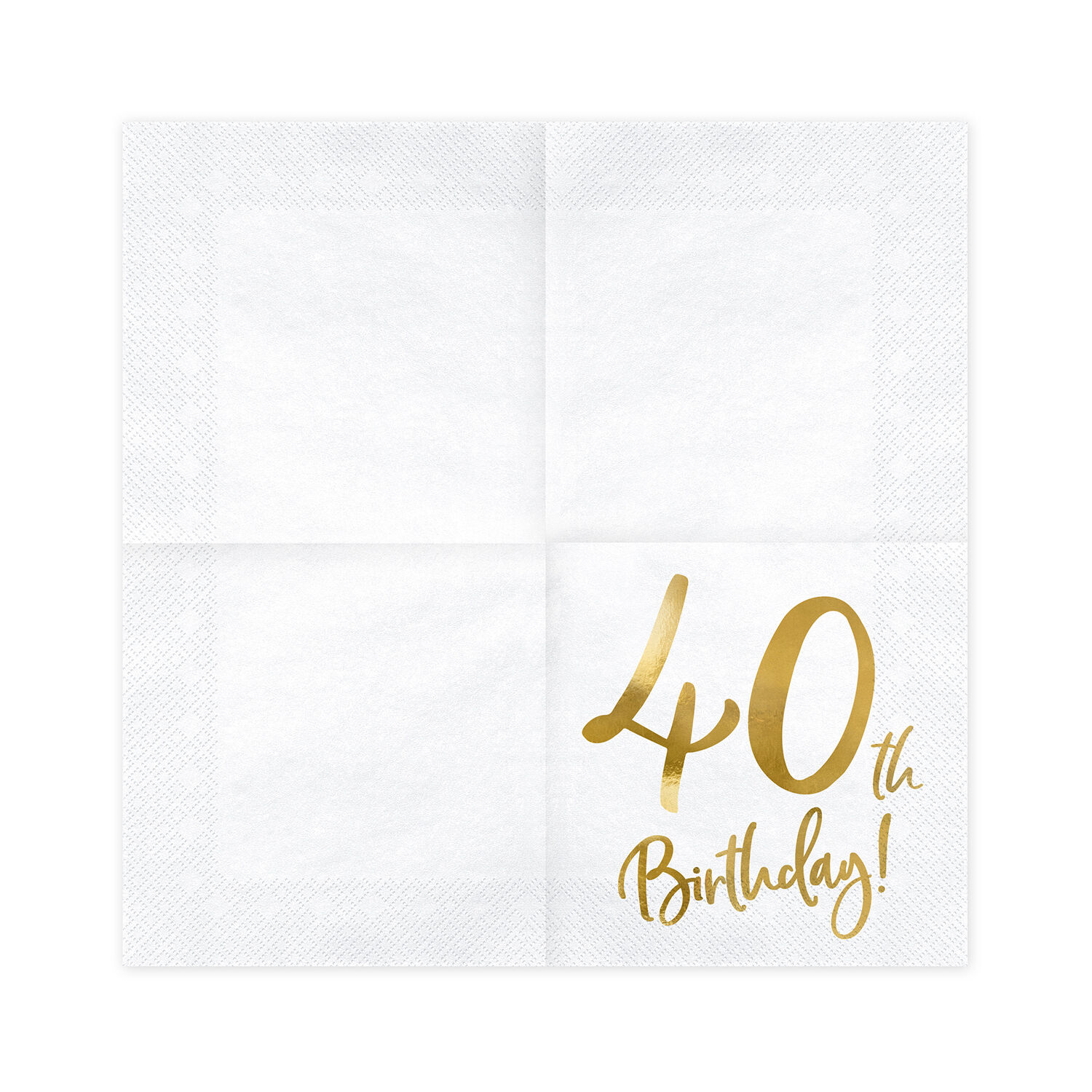 Servietten 40th Birthday / Geburtstag - Wei�, 33 � 33 cm, 20 St�ck Bild 2