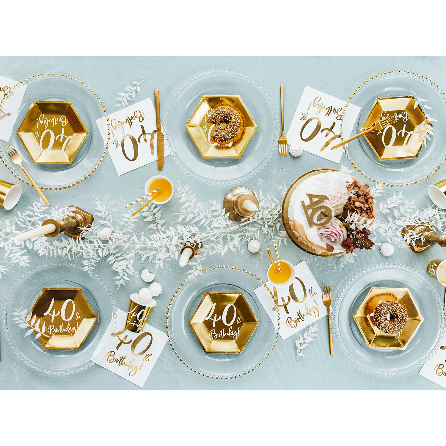 Servietten 40th Birthday / Geburtstag - Wei�, 33 � 33 cm, 20 St�ck Bild 4