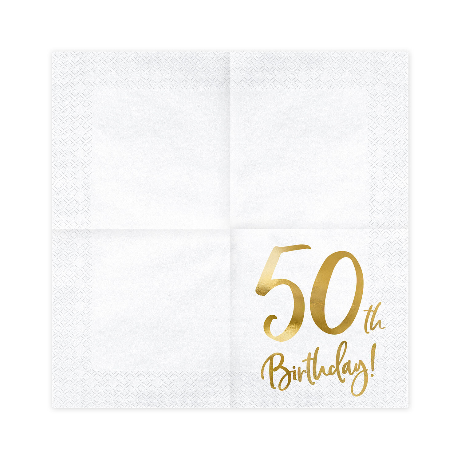 Servietten 50th Birthday / Geburtstag - Wei�, 33 � 33 cm, 20 St�ck Bild 2