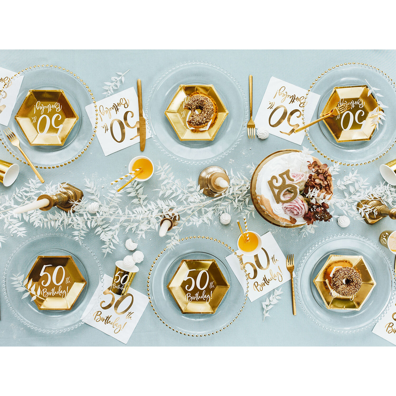 Servietten 50th Birthday / Geburtstag - Wei�, 33 � 33 cm, 20 St�ck Bild 4